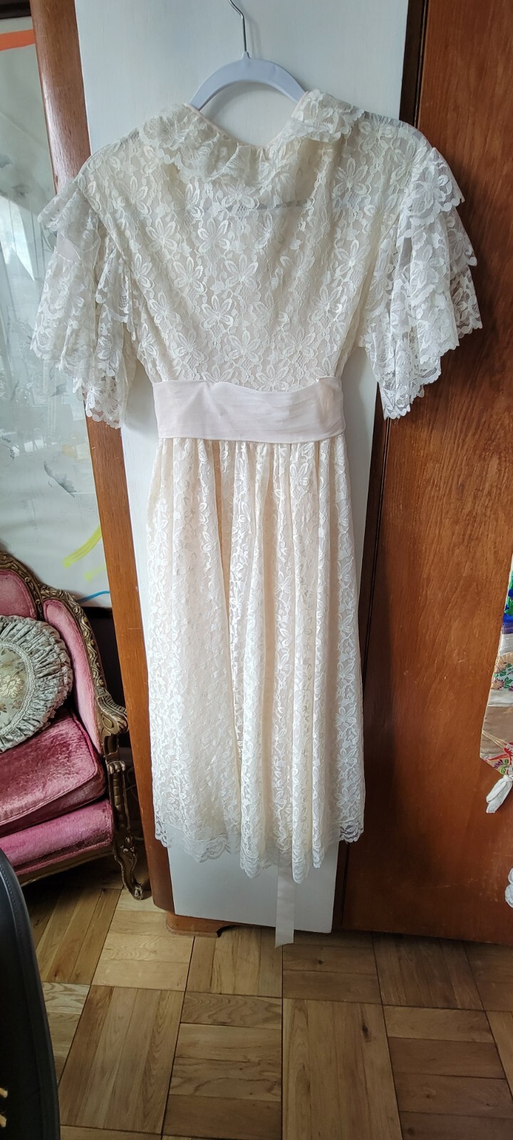 Vintage Aristocraft By Superior Lace Lingerie Robe+Nightgown Peignoir 2pc Sz 32