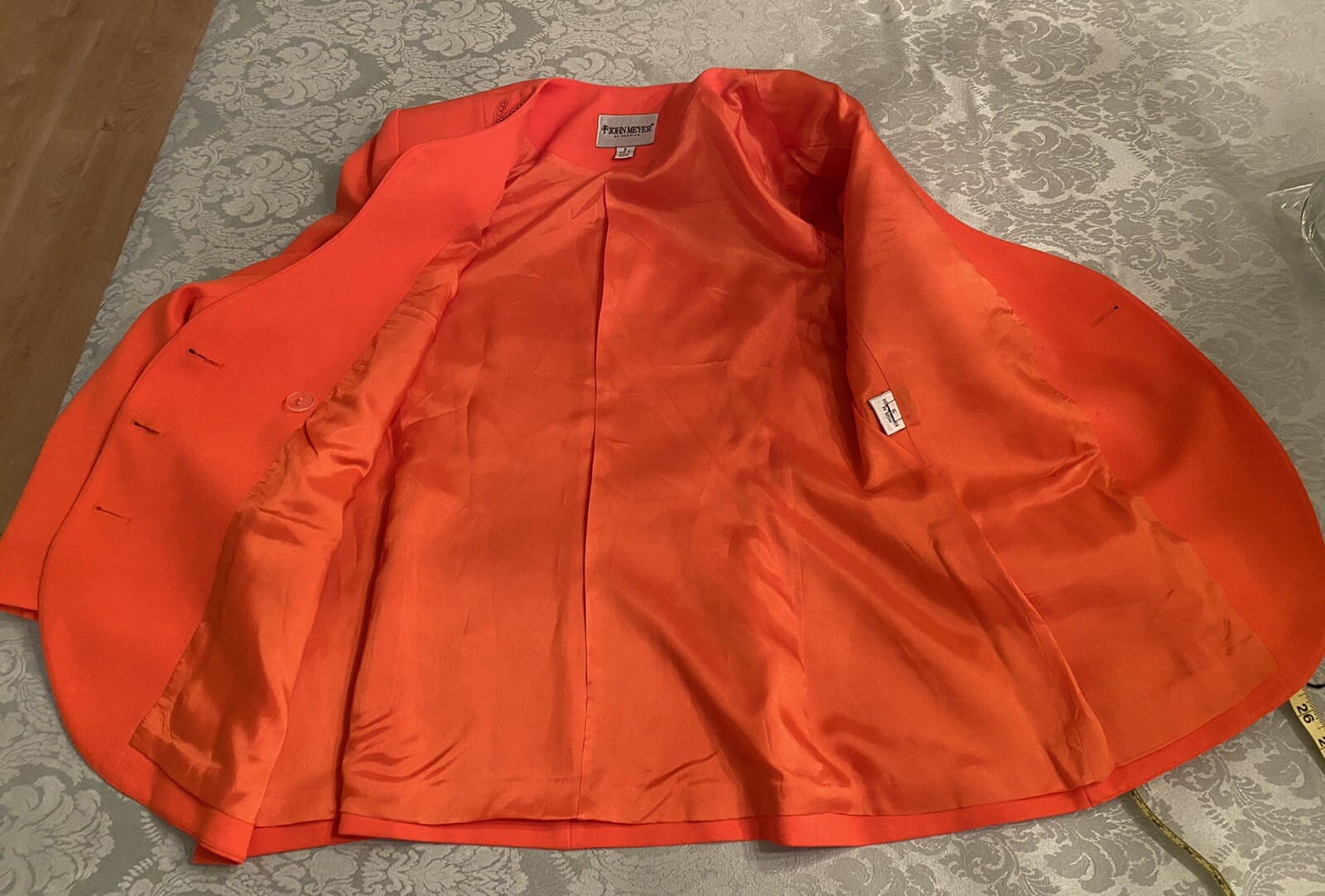 Vintage 80’s NWT Size 16 John Meyer of Norwich Salmon Blazer Jacket Beaded $169
