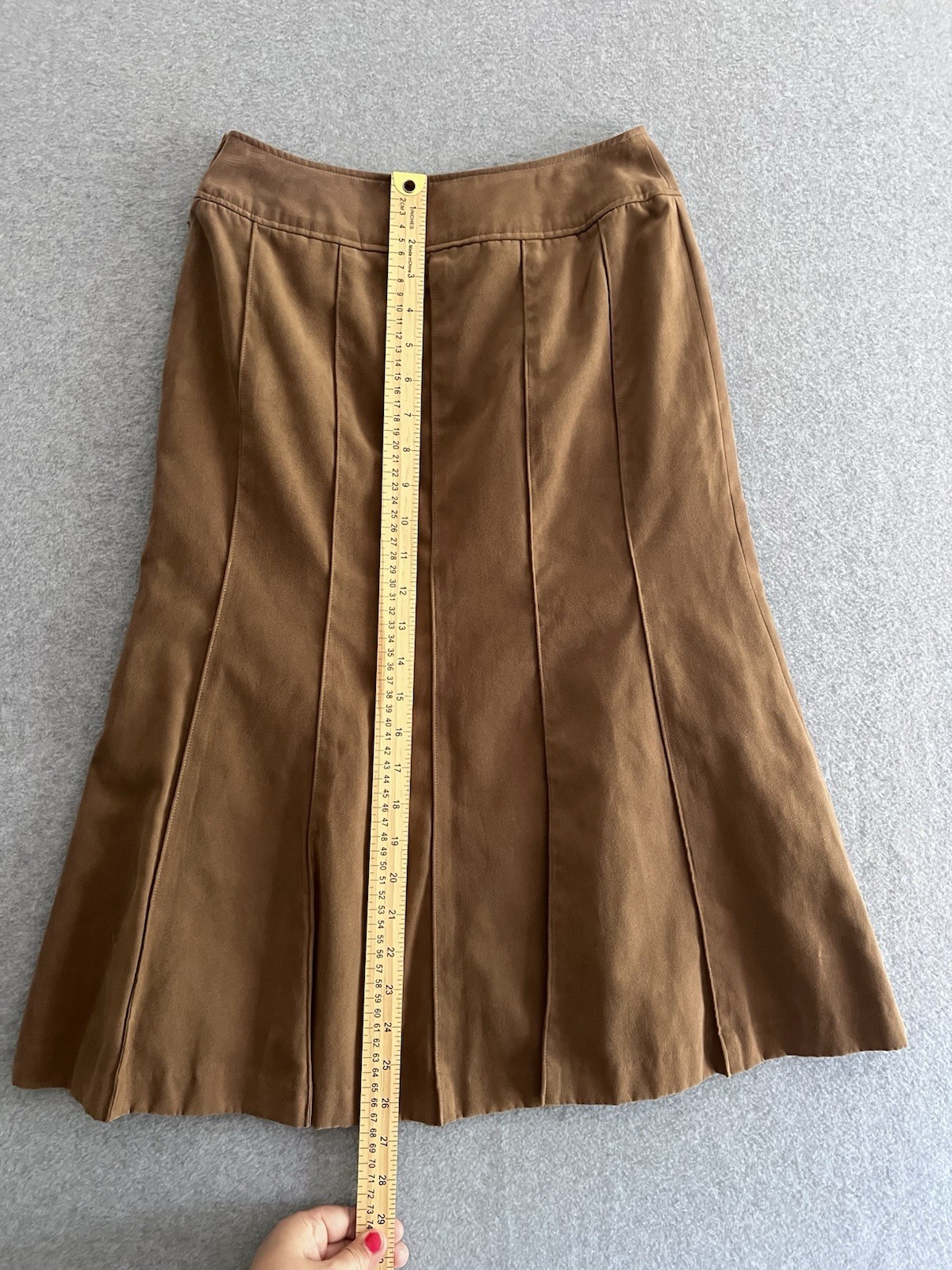 Vintage A. V. V Michel Klein Mermaid Skirt 36 Japan Import 25W Brown Suede Feel