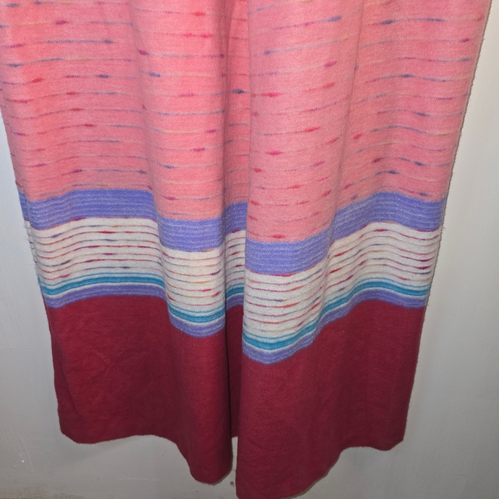 Vintage 1970’s Joseph Magnin The Farr West Fuzzy RARE Striped House Coat, Sz L