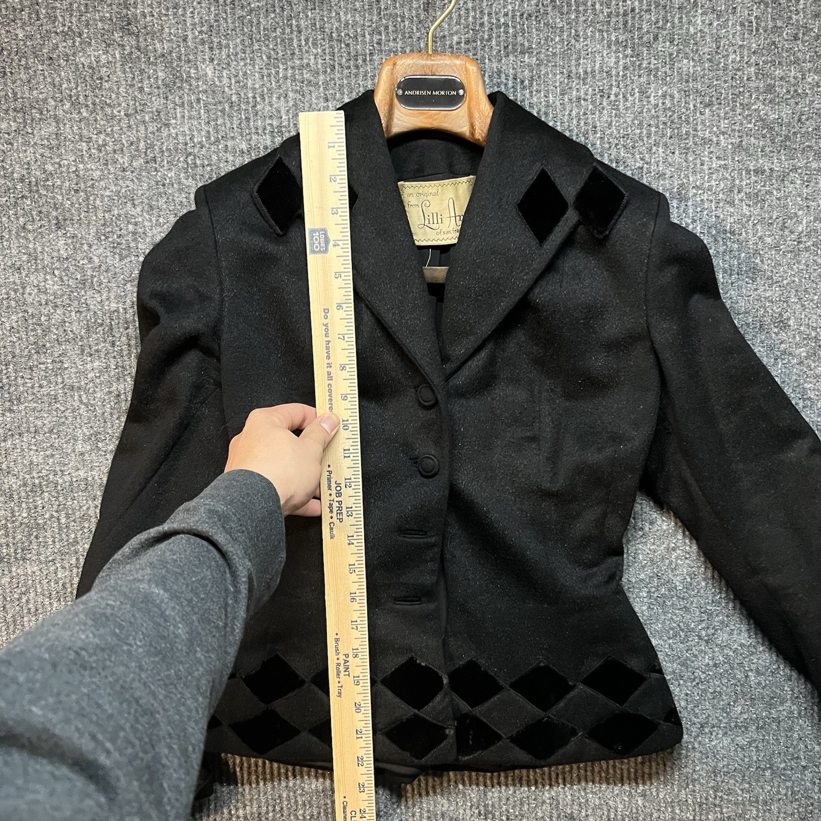 Lilli Ann San Francisco Mohair Wool Blend Blazer Coat Sz Small Hourglass VTG 40s