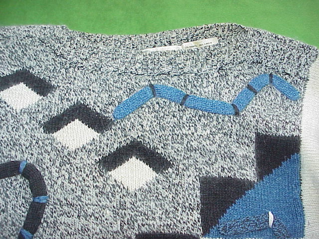 VTG 80s L’EAU VIVE Sweater 3D Work of Abstract Art Ramie Angora Blend sz S/Small