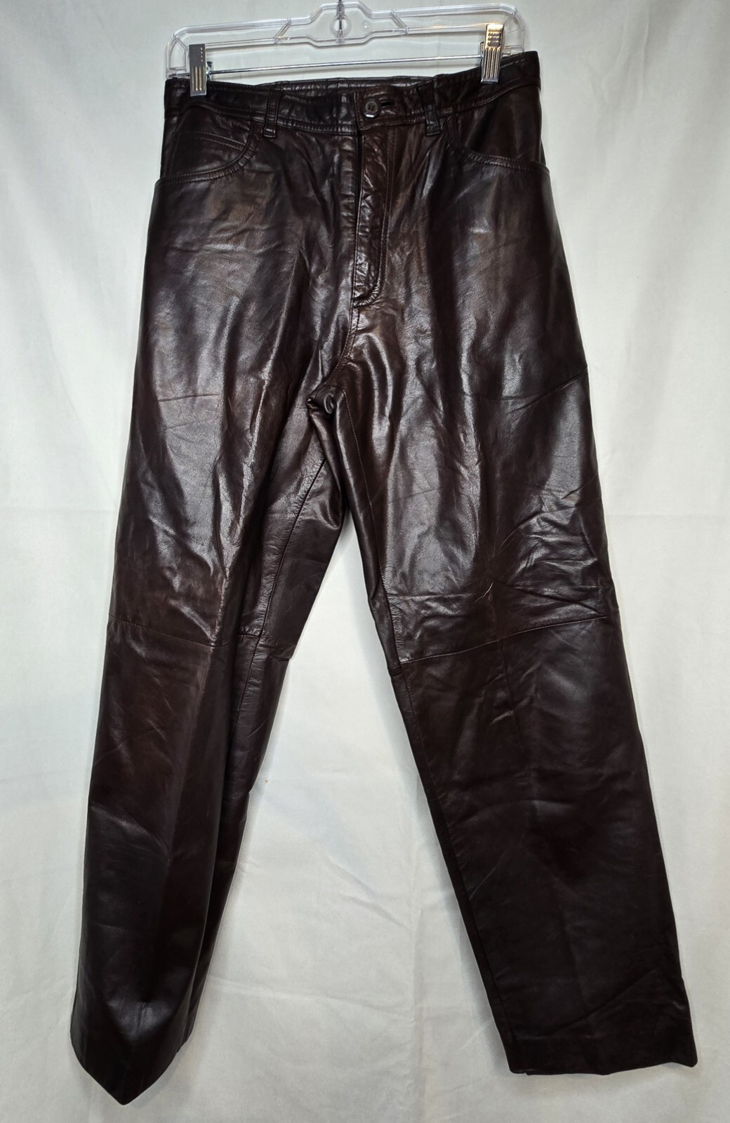 Vintage 70s Leather Pants Chocolate Brown Size 28 J Walden YKK Zipper