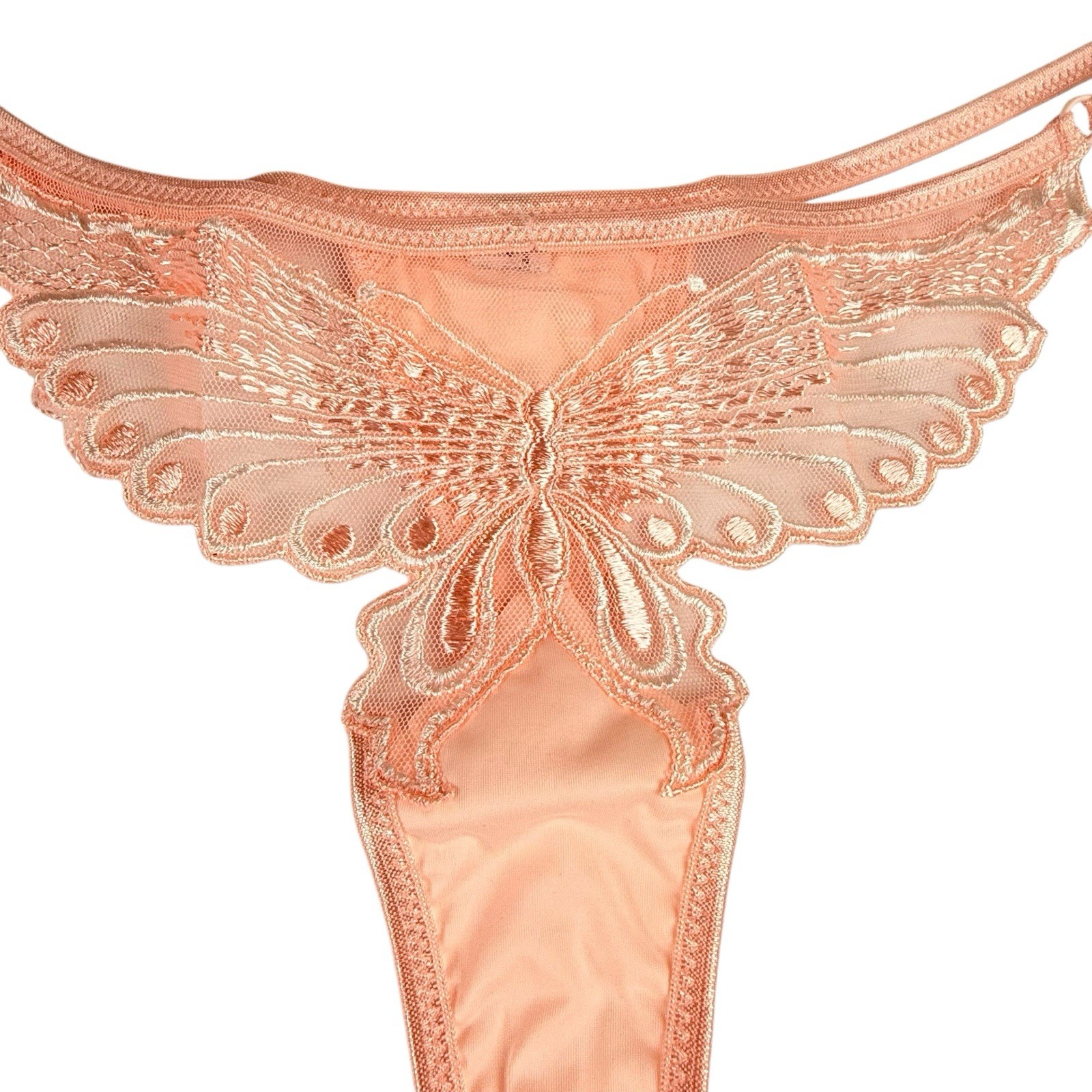 Vintage Thong Panties Double String M Butterfly Satin G V String Shiny Y2K