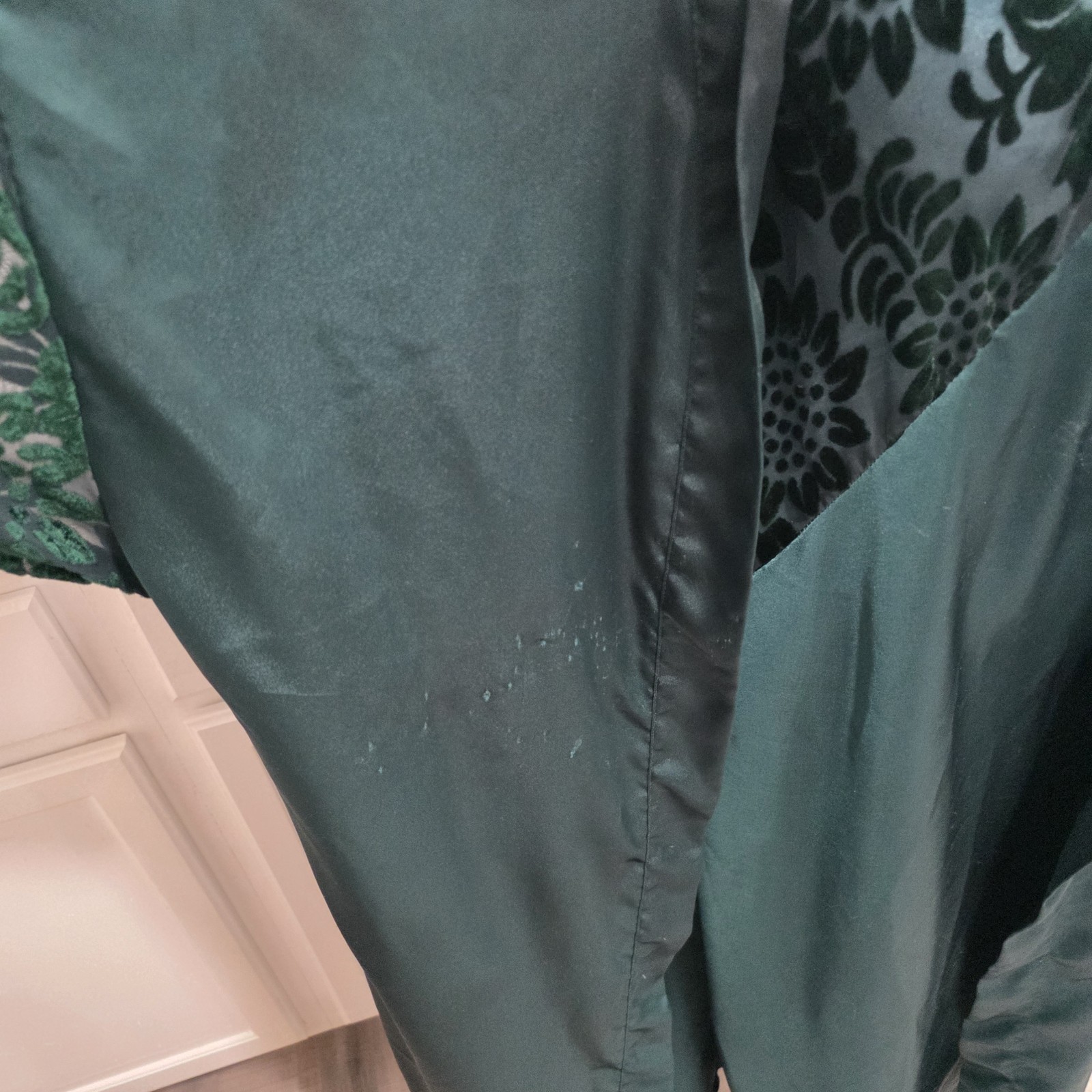 Vtg Val Mode Emerald Green Lingere Set Robe And Gown Medium Lace