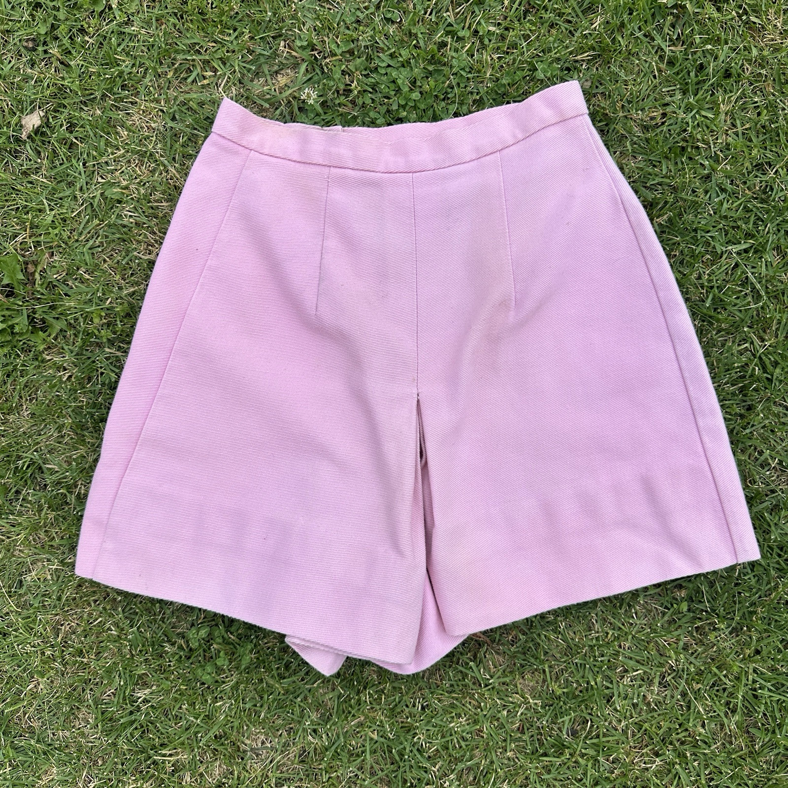 Vintage 1960s Pink Asymmetrical Skort Shorts Women’s XS S 25 26 Waist