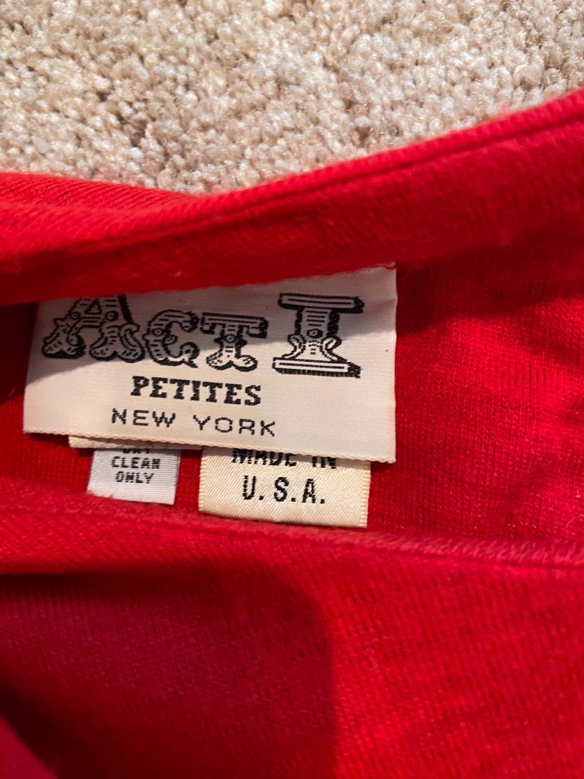 Vintage ACT 1 USA 80s M/10 Red Dress Art Deco Miami Claire Huxtable Dynasty
