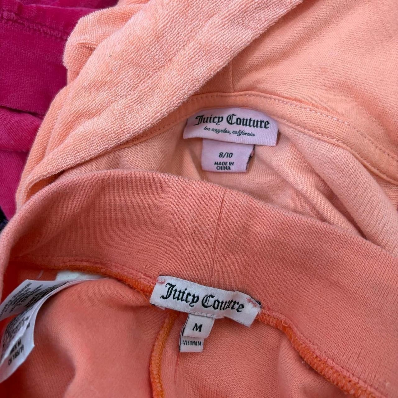 Vintage Juicy Couture Y2K Cherry Coral Pink Velour Tracksuit Set 2-piece size S