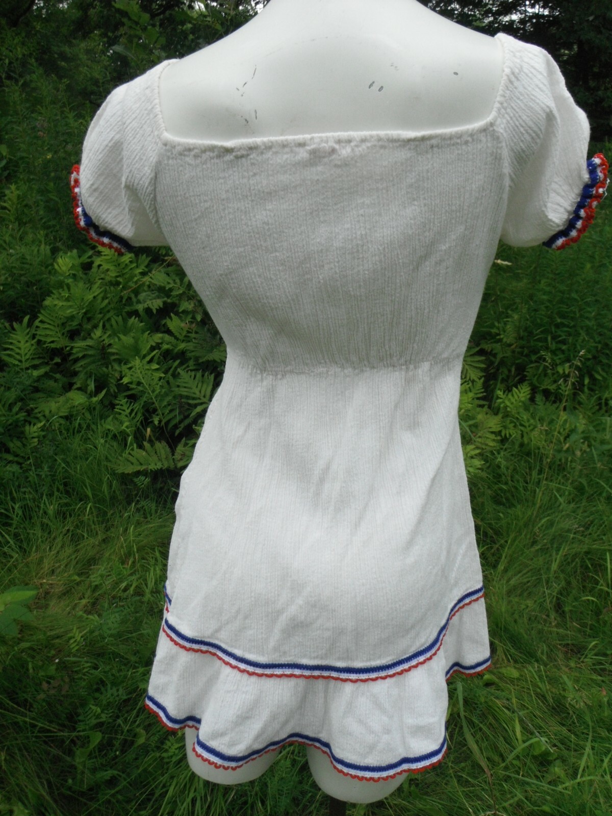 VTG. ’70’s embroidered 100% cotton made in GREECE HIPPIE BOHO peasant BLOUSE S