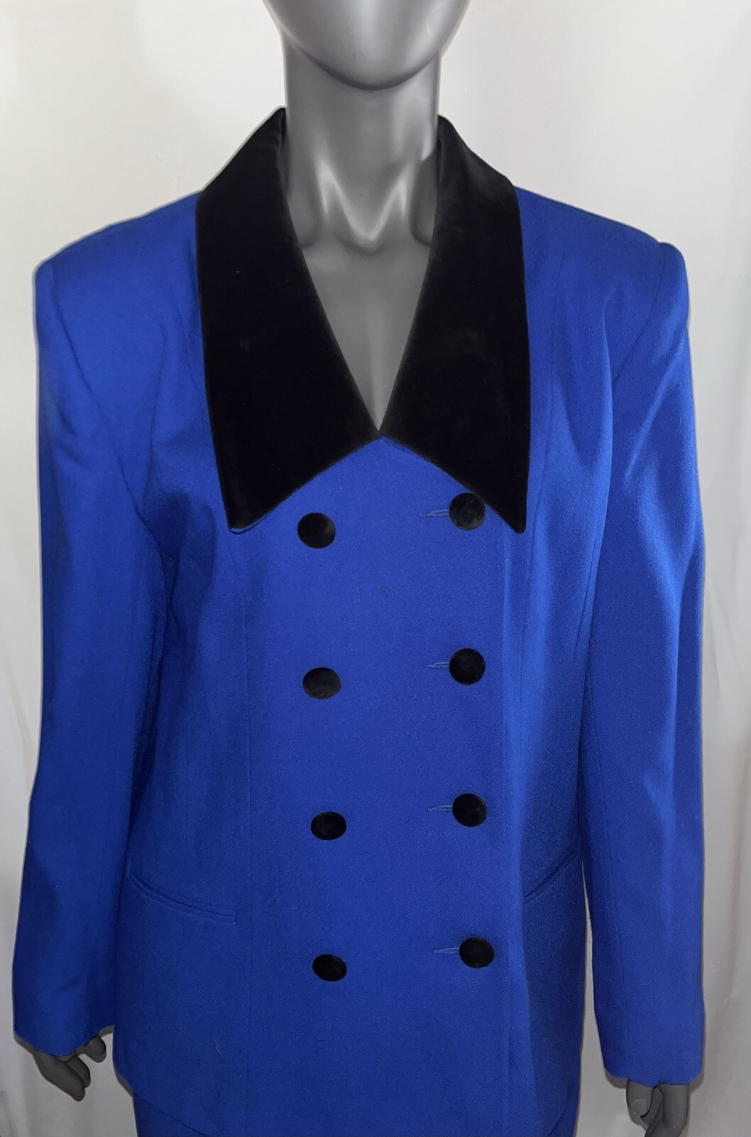 Vtg ‘90’s Suitsme Women’s Royal Blue Blazer Jacket/Skirt Set 18 Tall Made in USA