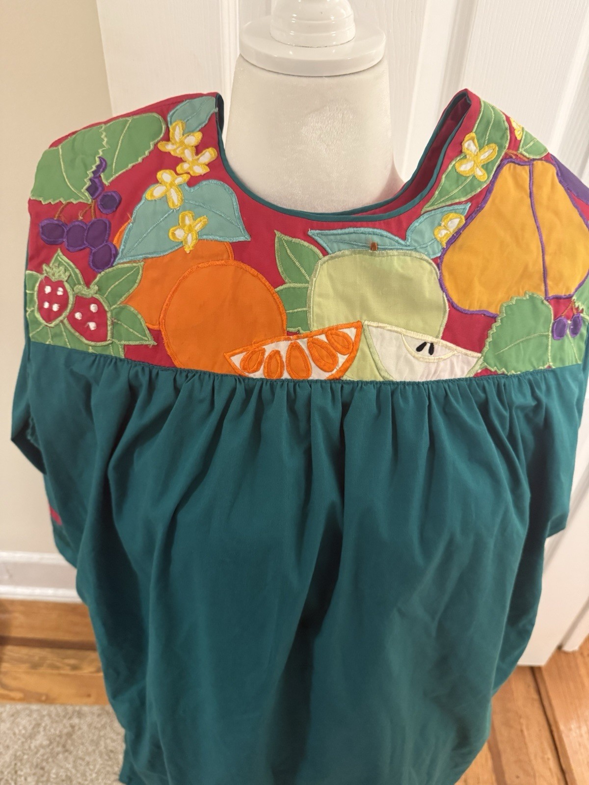 Vintage ’80s Fruit Cocktail Dress Size M/L Measurements Below