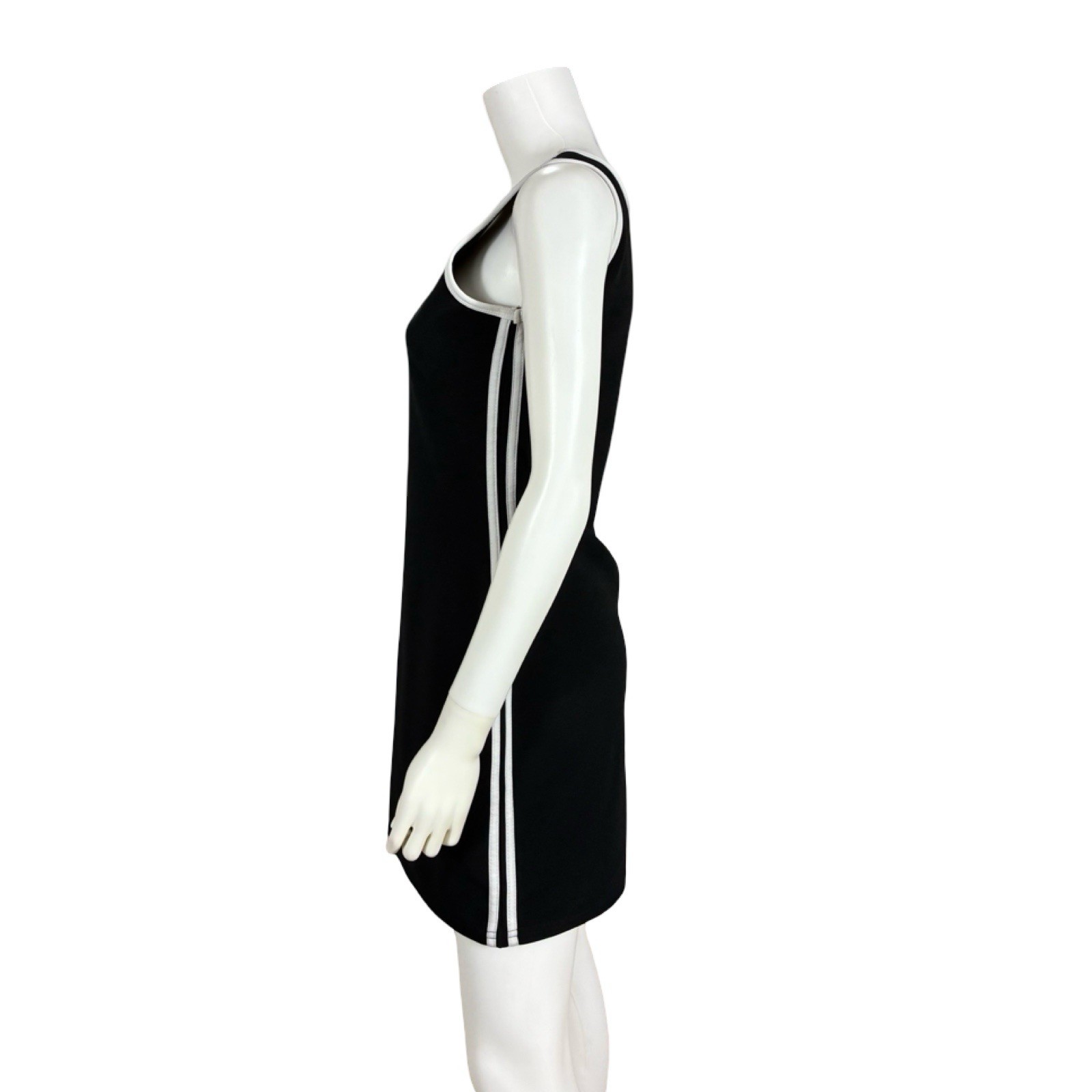Joule Women’s Vintage 90’s Black Stretch Striped Side Dress Sporty Grunge L