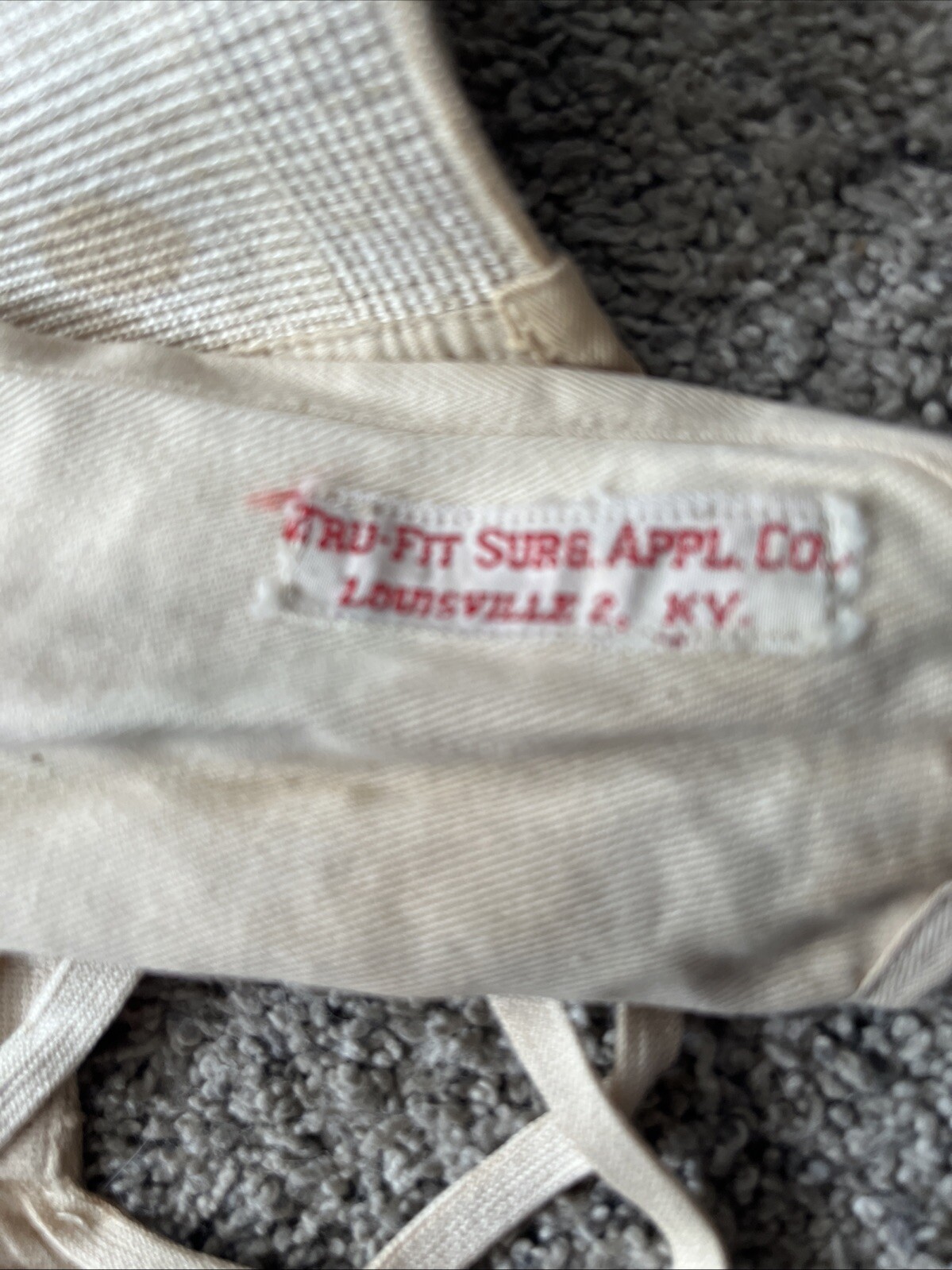 Vintage Antique Tru Fit Surg Appl Co. White Lace Up Corset Brace Collectible