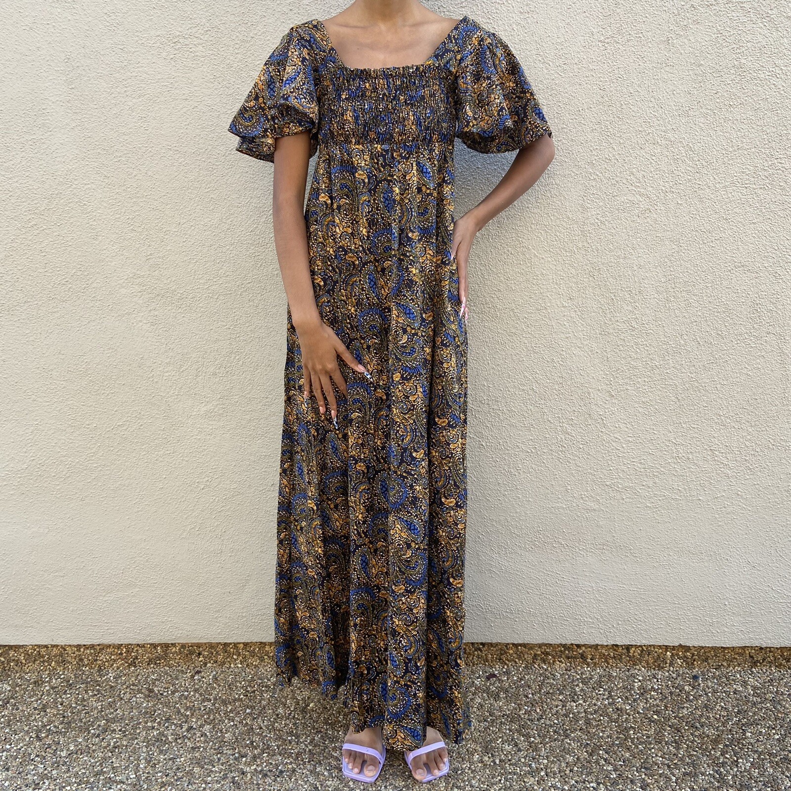 1960s Paisley Cottage Prairie Dress by Liberty House of Hawaii
