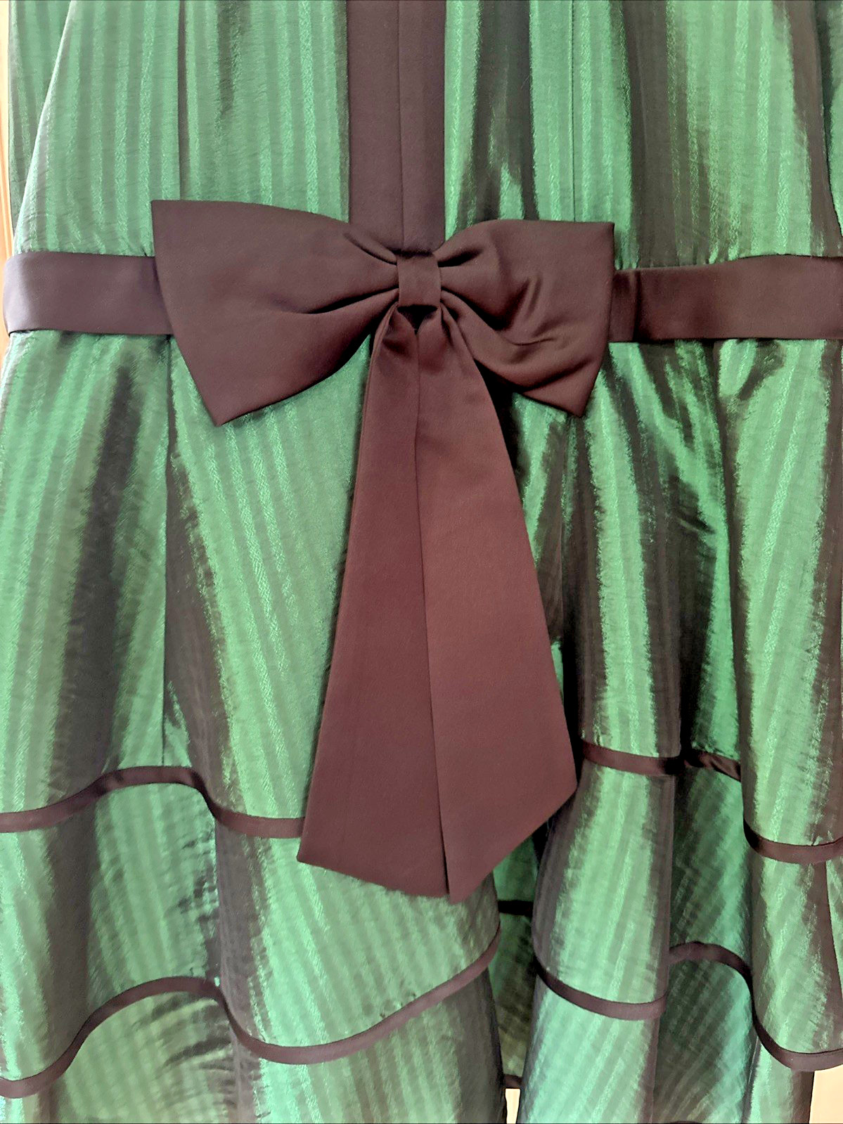 VtgJosh & Jazz Dress Sz 11/12 Green Tiered 1920’s Cocktail Regal Royal Gatsby