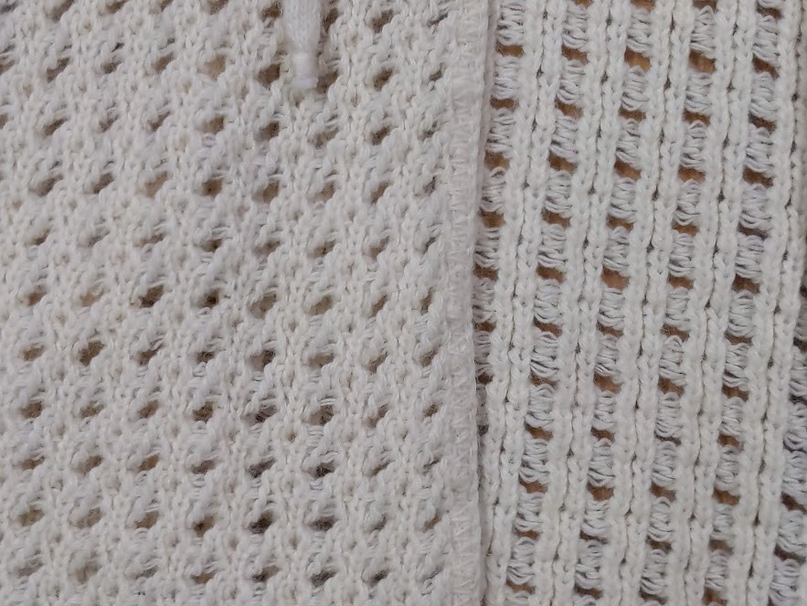VTG 70s Handmade Crochet Vest Cream Virgin Turbo Acrylic Orlon SM Hippie