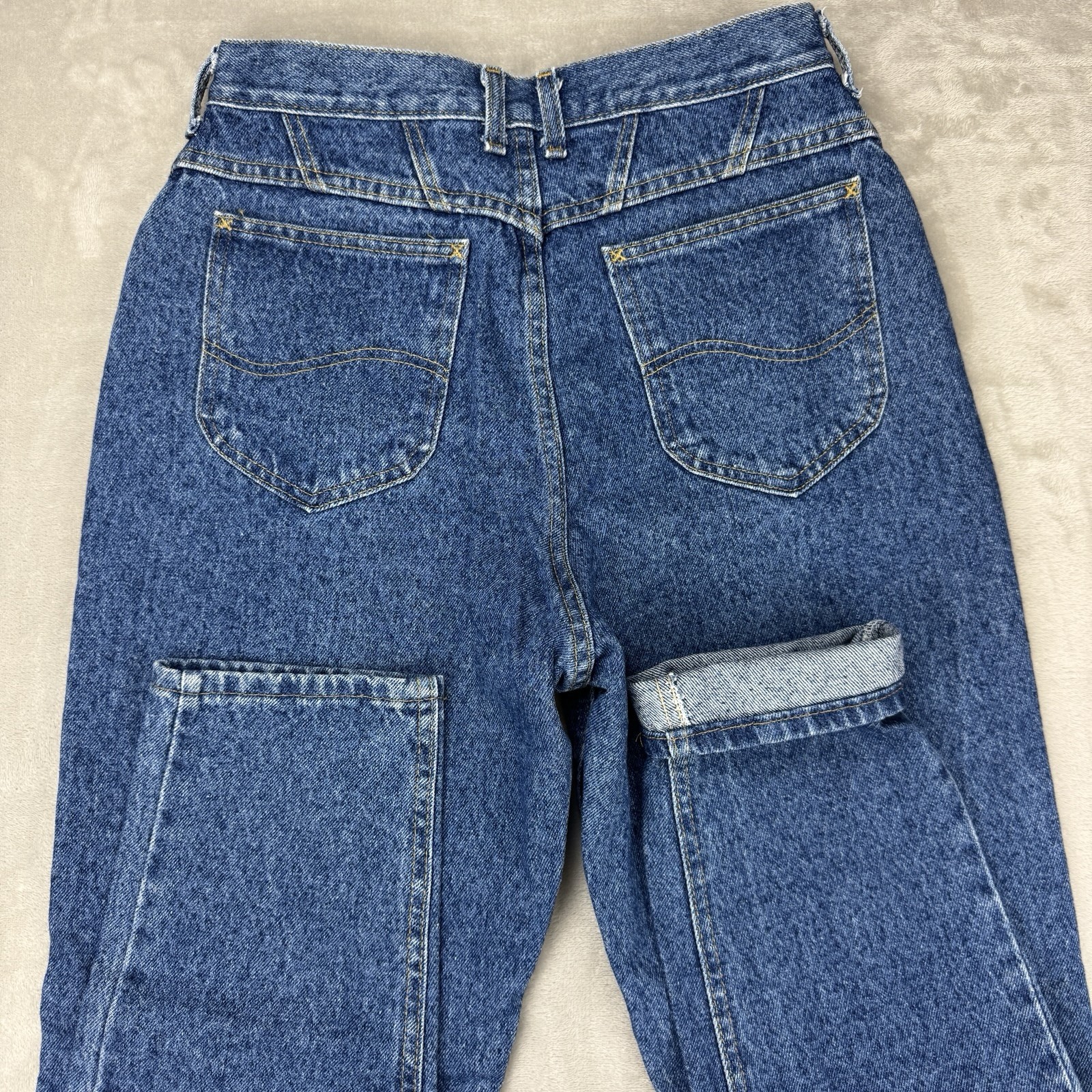 Vin Lee USA Yoke High Rise Utility Carpenter Mom Jeans Women’s 12 Long (29×33)