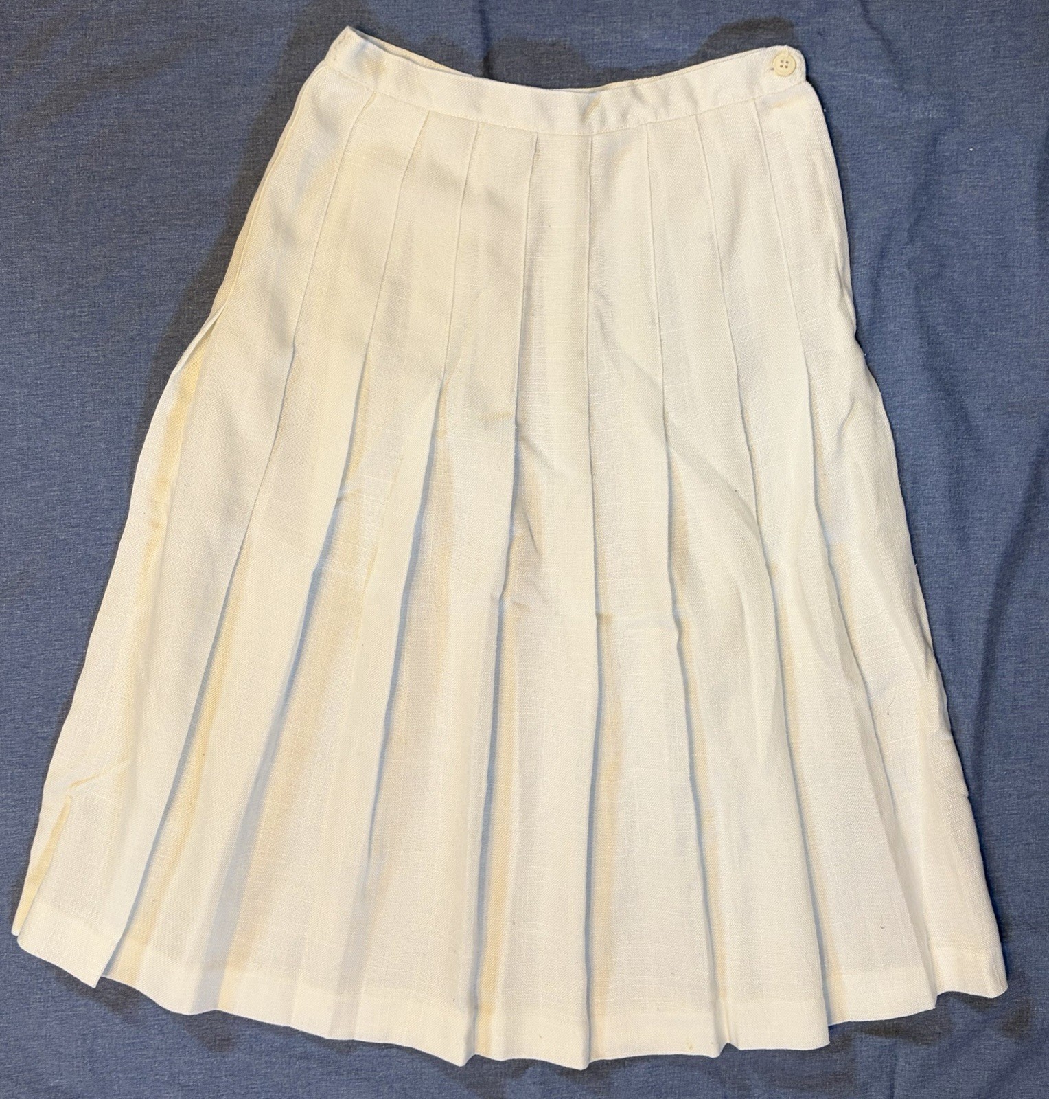 PRESTIGE of BOSTON Vintage 60s 70s Preppy Pleated Skirt 10 Union Made White