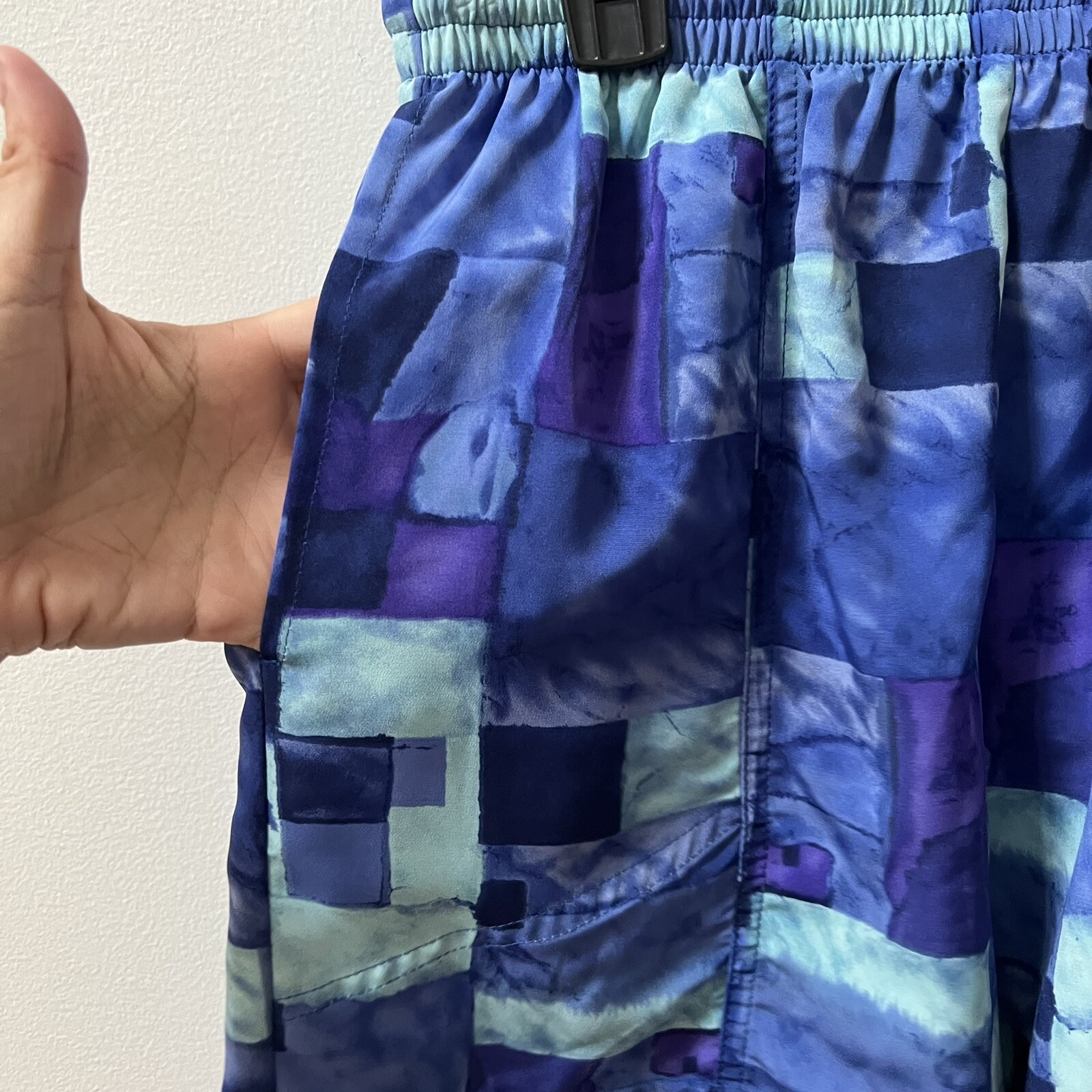 Vintage 90s Lily’s Of Beverly Hills Shorts Women’s S Tennis Blue Geometric Run