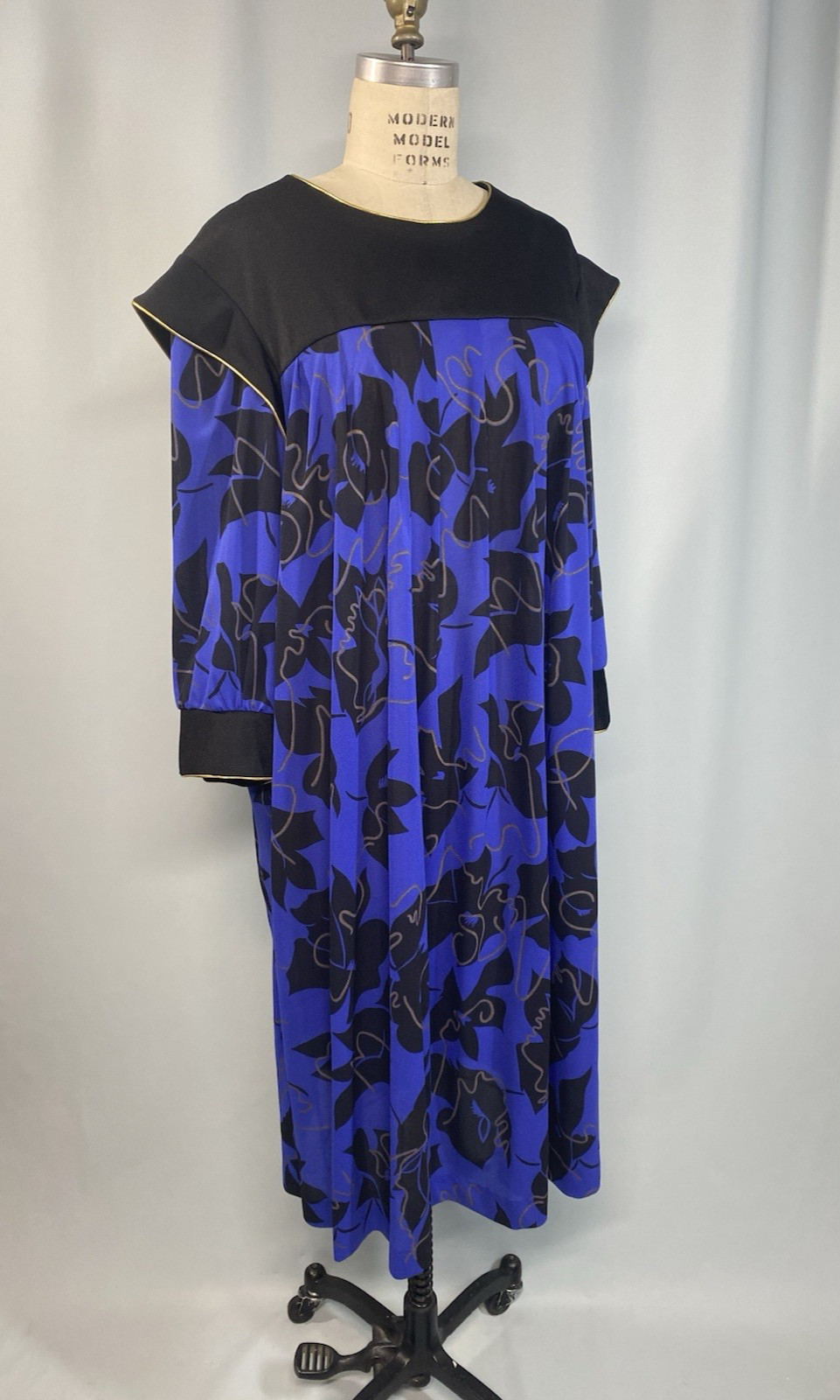 Vintage Dress SIZE EXTRA LARGE XL Women’s blue black gold CHAPTER TWO 80s 90s
