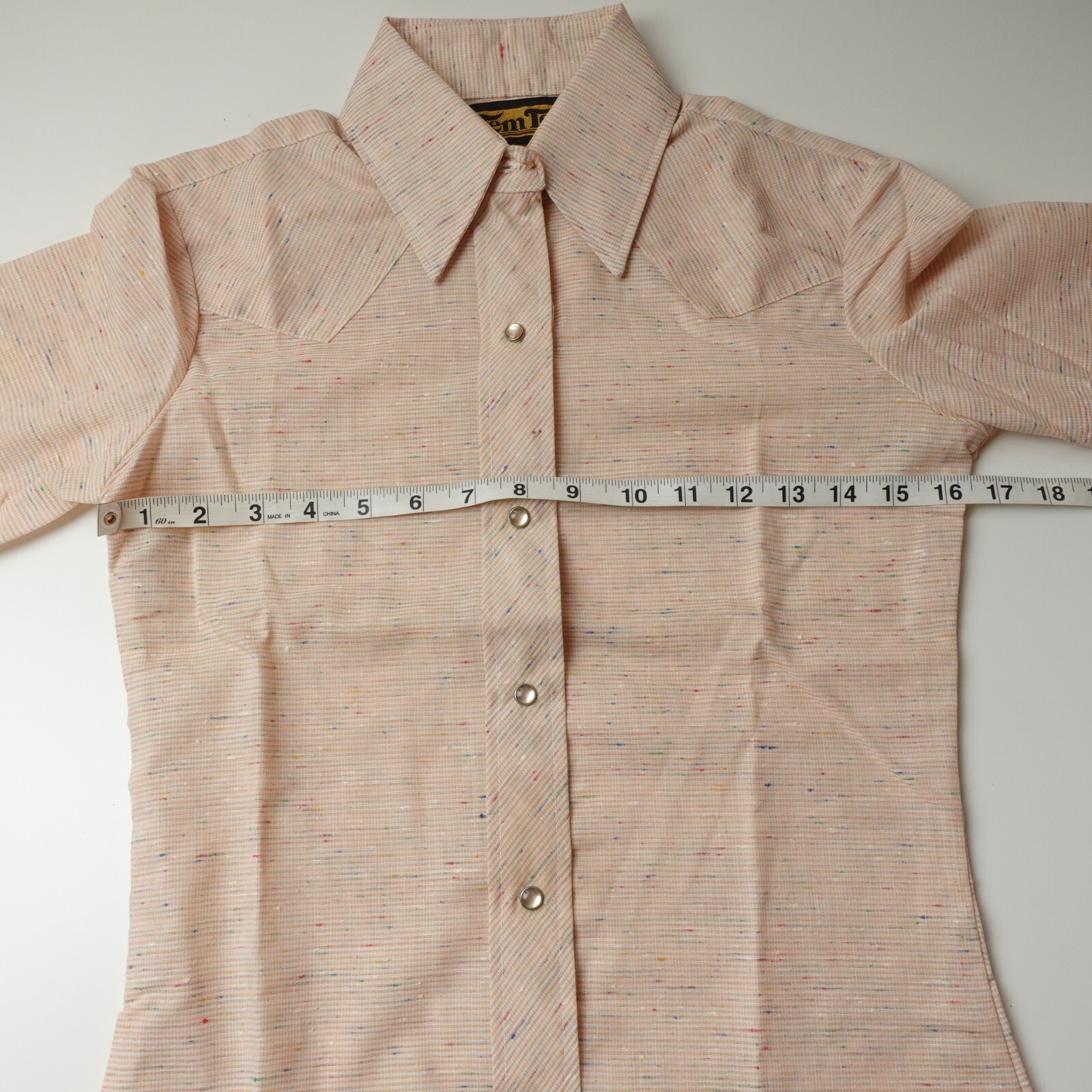 Vintage Tem Tex Cowgirl Western Shirt Size Medium Womens Pearl Snap Made in USA