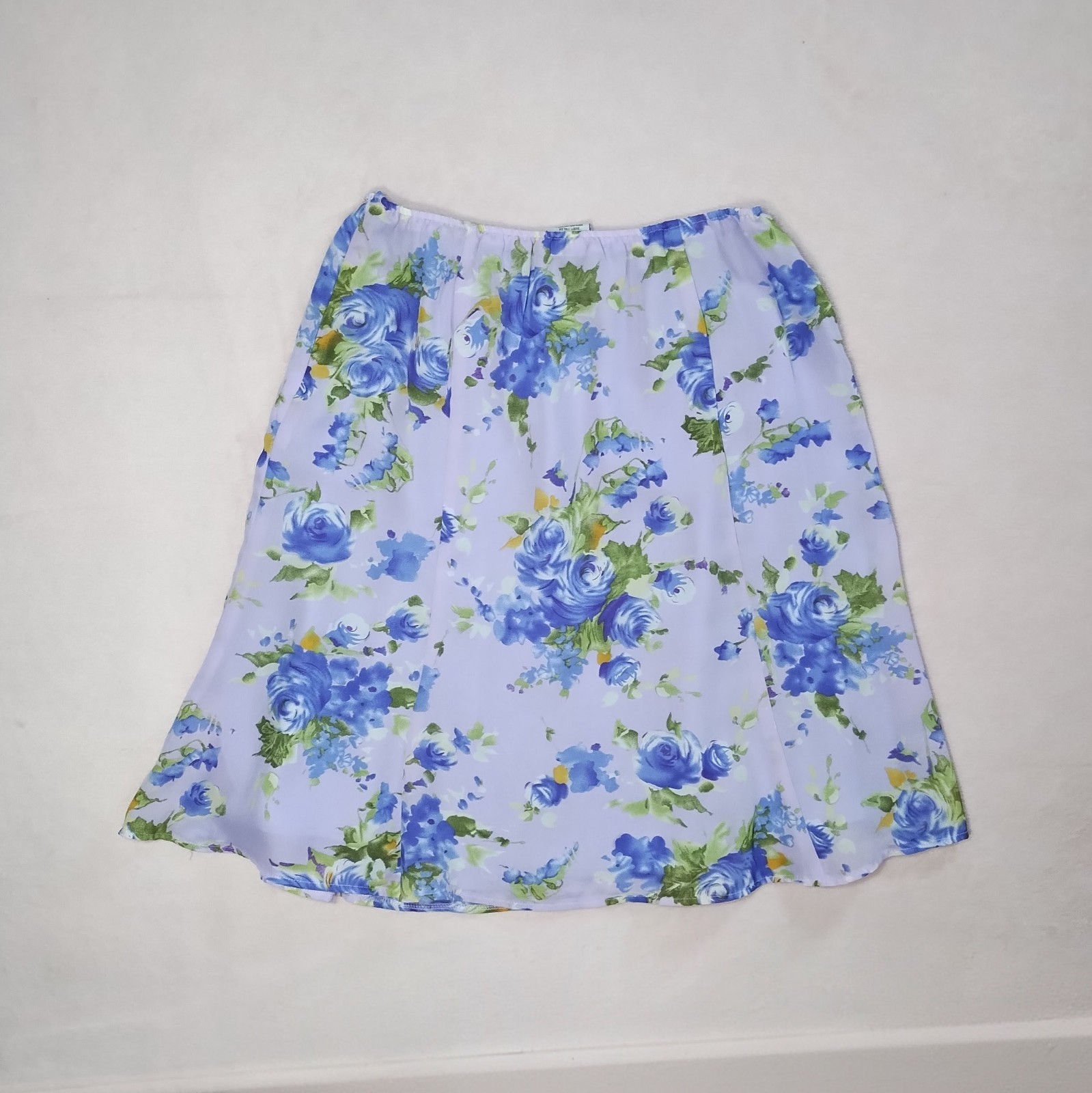 vintage 90s knee length rose floral skirt sz 12 cottagecore fairycore 1990s y2k