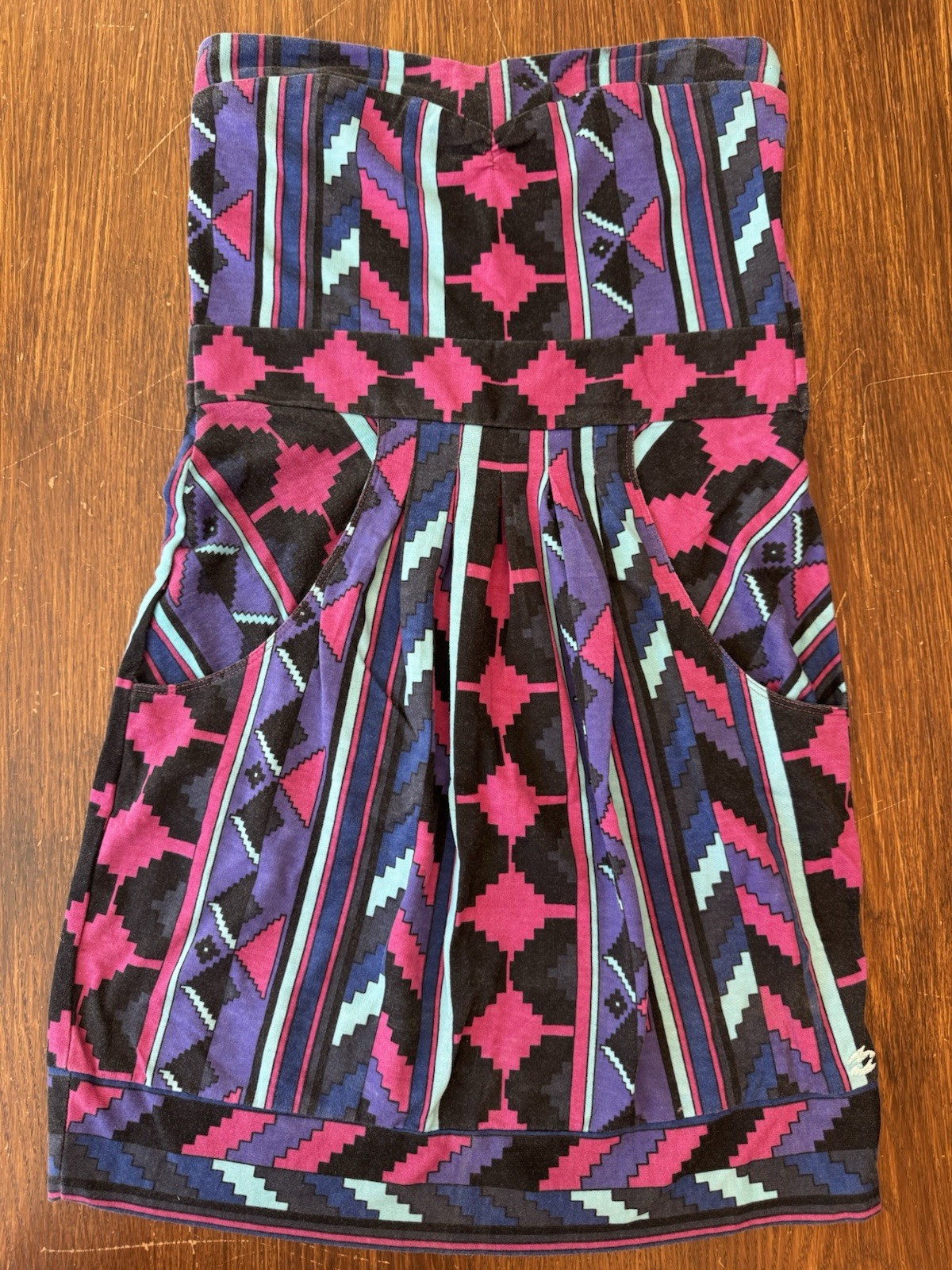 Vintage Billabong 90s/80s Tube Top Dress Aztec Geometric