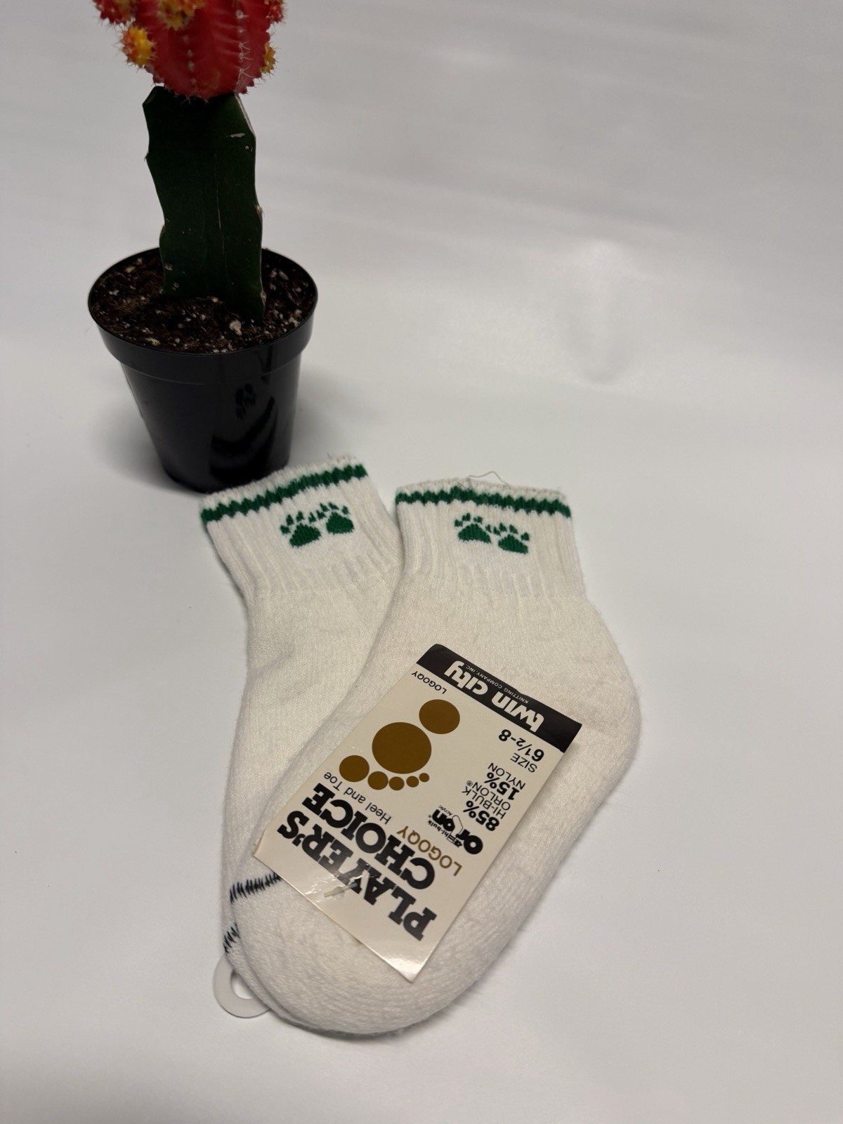 VTG Girls Cheer Socks Ankle 6.5-8 Low Cut USA 70s 80s Acrylic Tigers Bears.