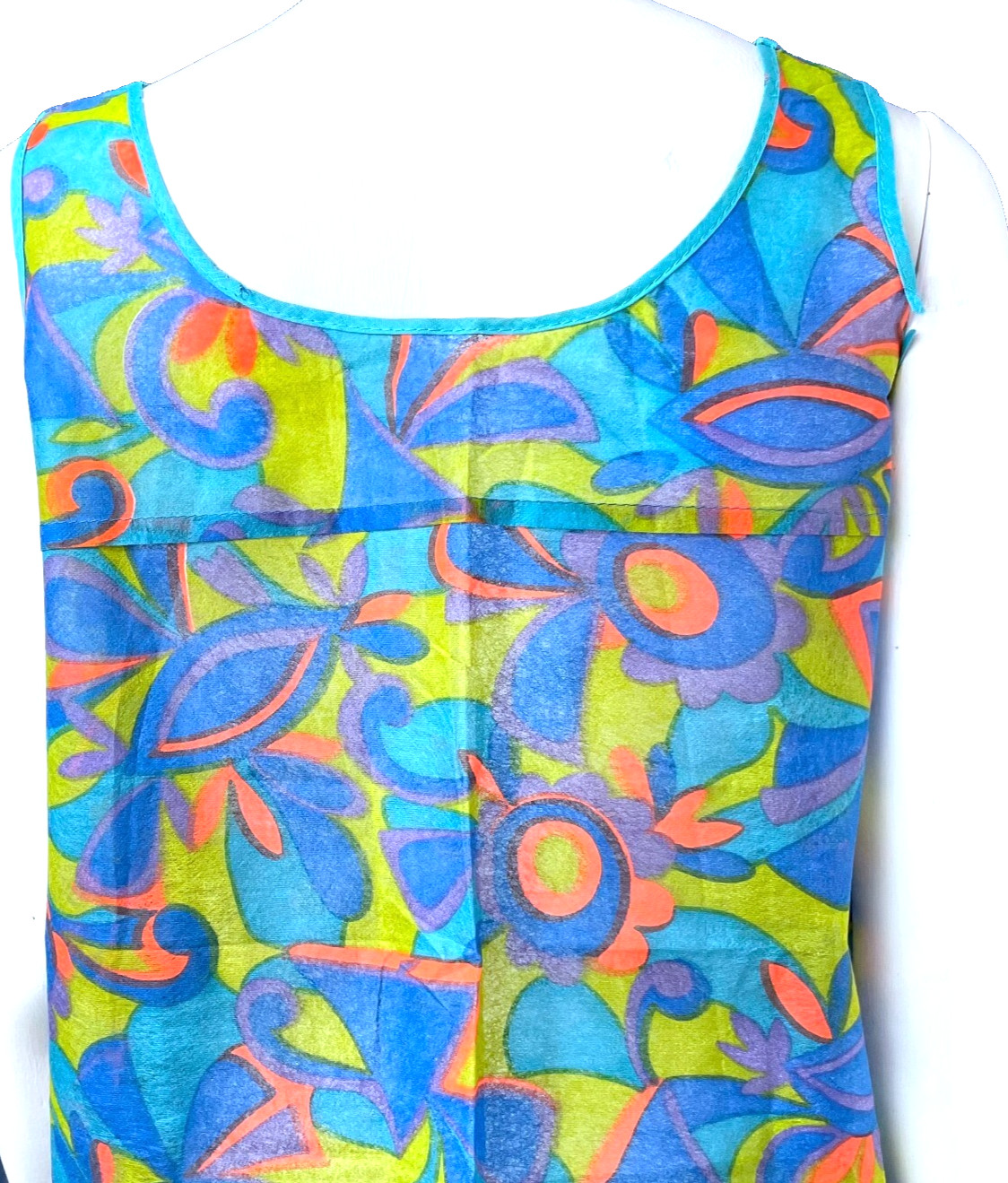 Vintage Paper Dress 1960s Psychedelic Iconic Waste Basket Boutique Size 12-14