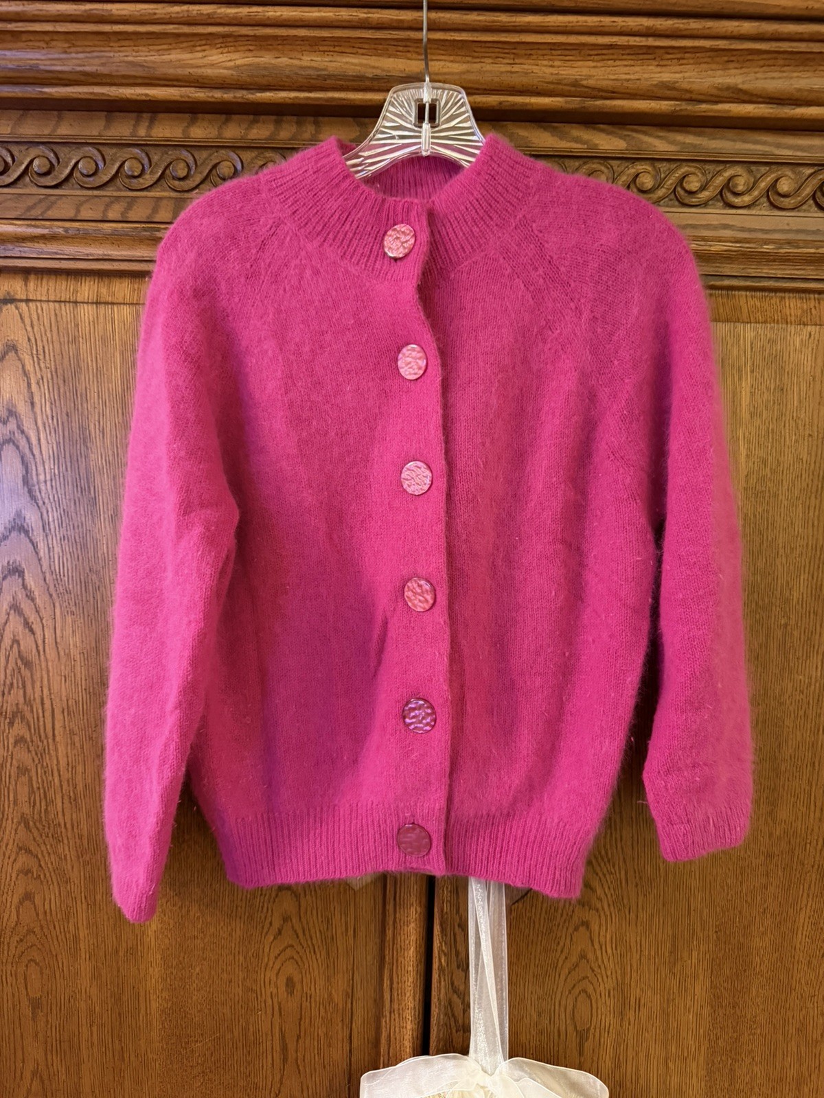 VTG Nardis of Dallas 1960’s Pink Cardigan Angora, wool and Nylon