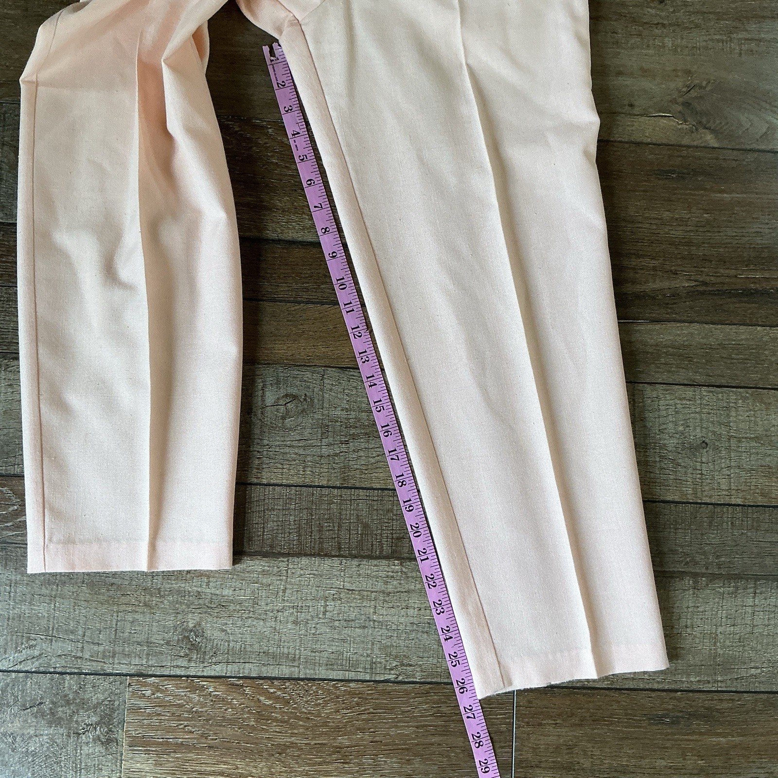 80s VTG Counterparts Petites Peach Pleated Tapered Trousers Size 10P Wmns #3602