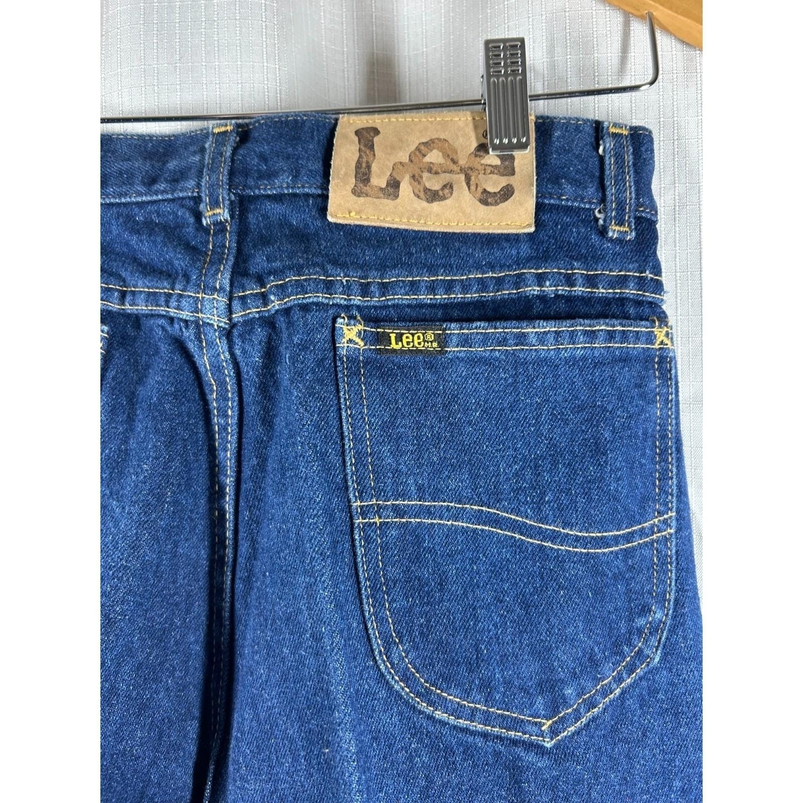 Lee High Waisted Jeans Womens 27 Blue Dark Wash Tapered Mom Vintage 90s Indie
