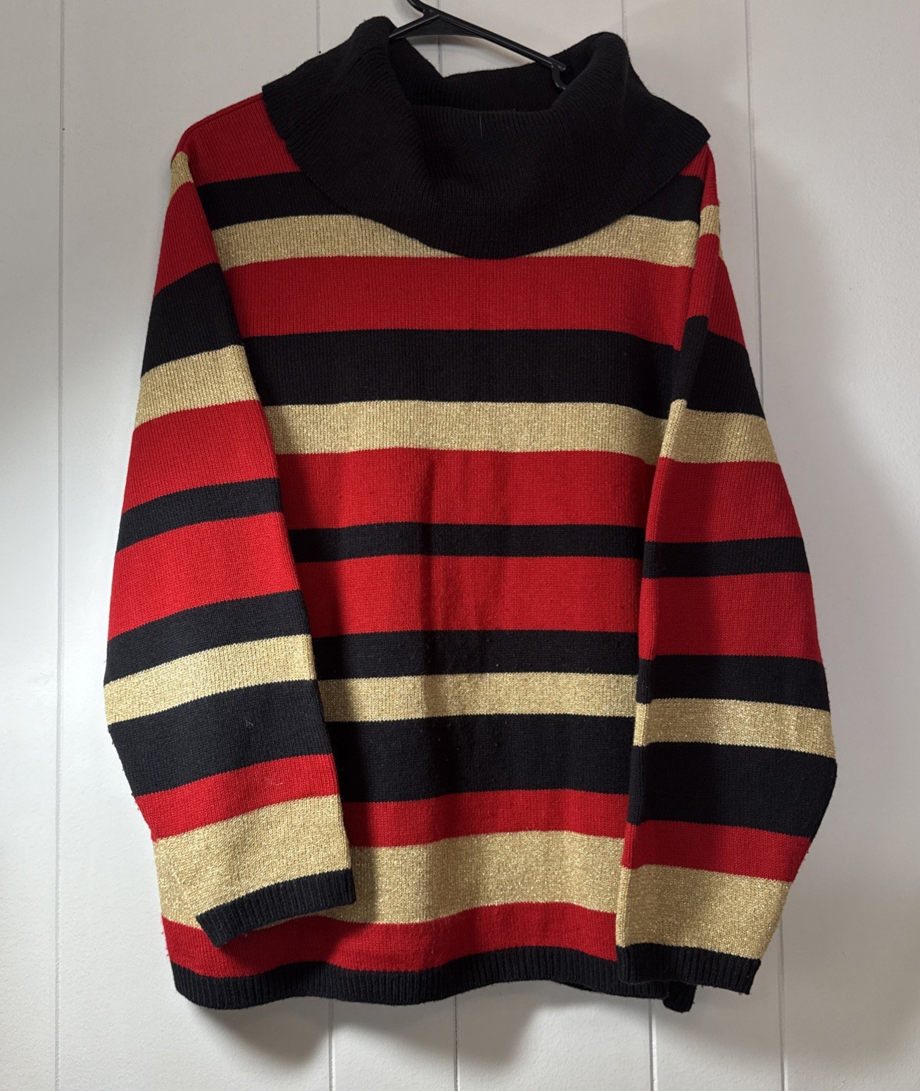 Vintage 1990’s Fashion Bug Acrylic Blend Metallic Cowl Neck Sweater 22/24 V6