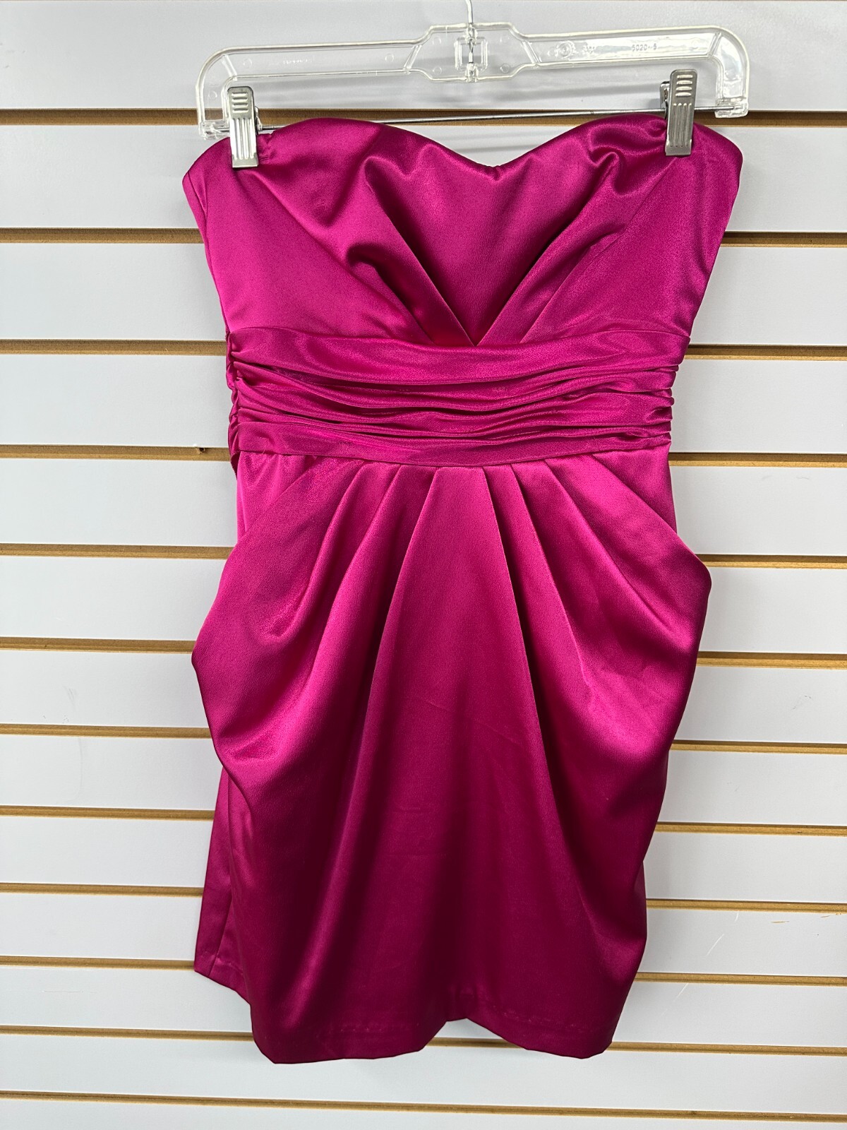 Teeze Me Strapless Satin Y2K 2000’s Hot Pink Size 9 Dress Hoco Mini Party Girl