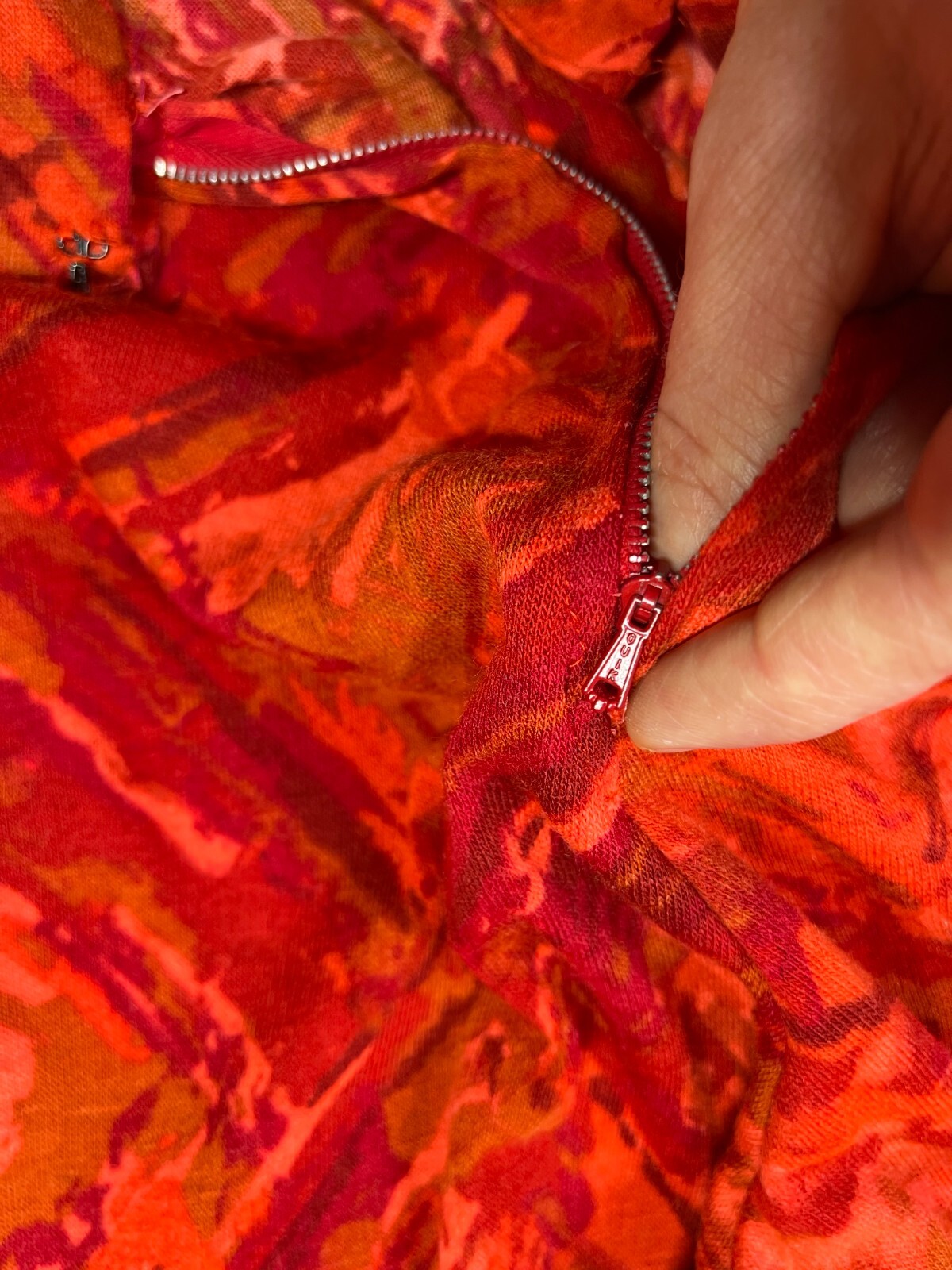 Vintage 60s or 70s Wide-Leg Pants 24″ Waist High Rise Bright Red Orange