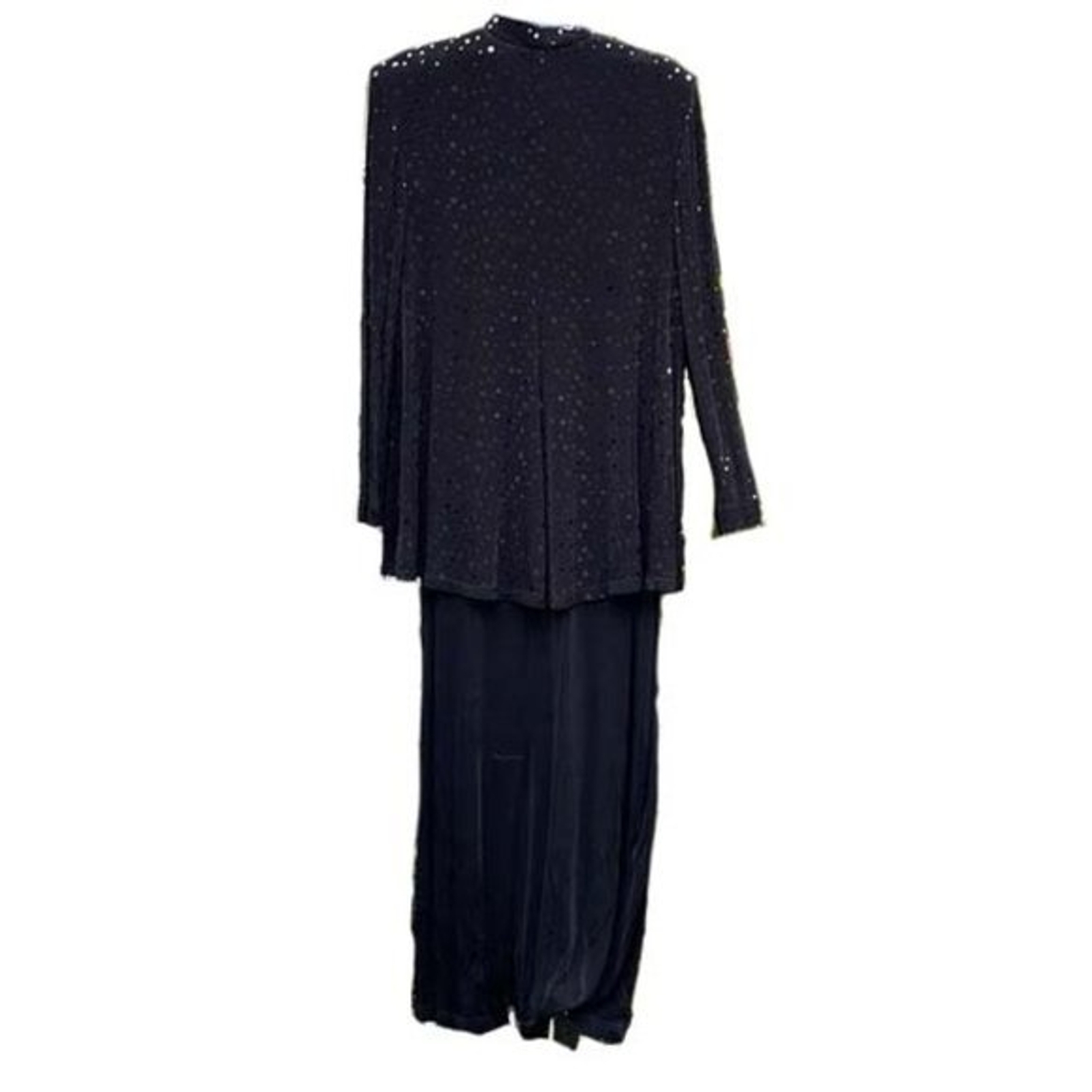 R&M Richards Vintage Black Cocktail Evening Dress with Sequin Jacket Womens 16
