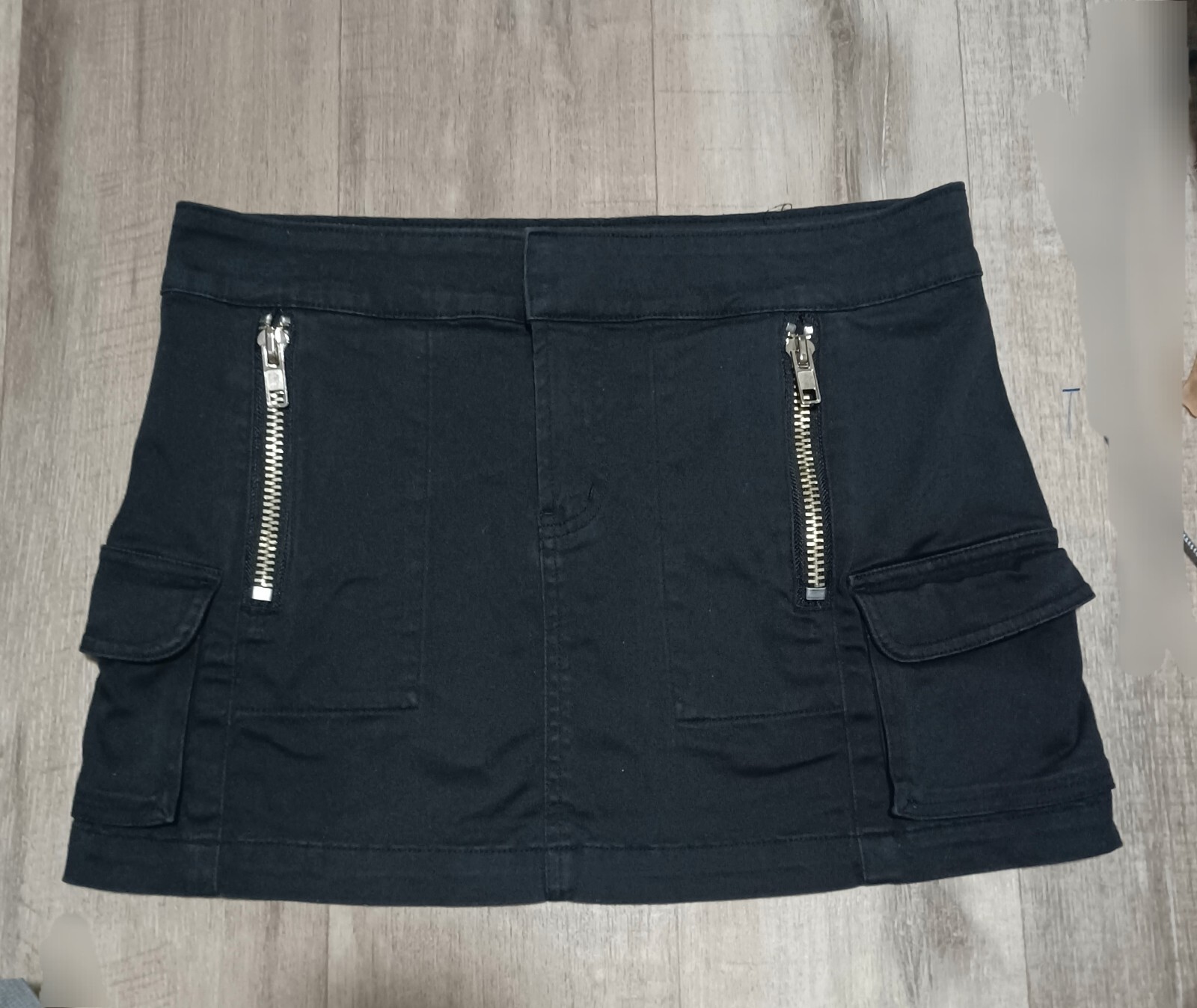 Vintage 90s SQUEEZE Mini Skirt Black Punk Goth Metal 9/10