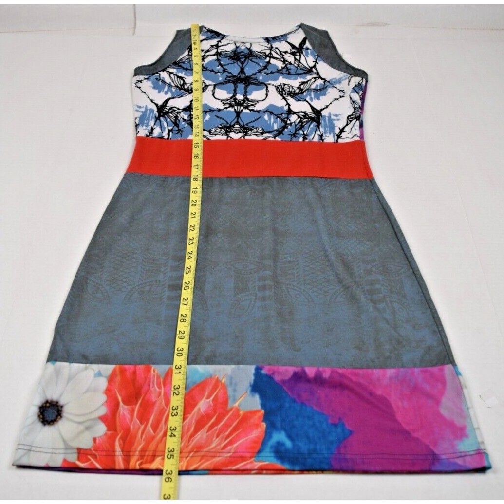 Vintage Mini Dress Avispada Size S/M 90s Bright Big Color Patchwork Soft Stretch