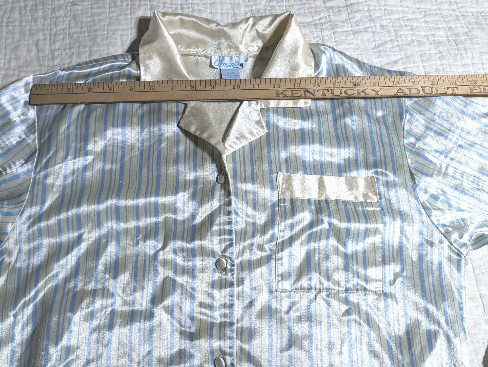 Vintage Women’s Satin Pajama Shirt Size Medium Brand: Ocean Blu ? FAIR Condition