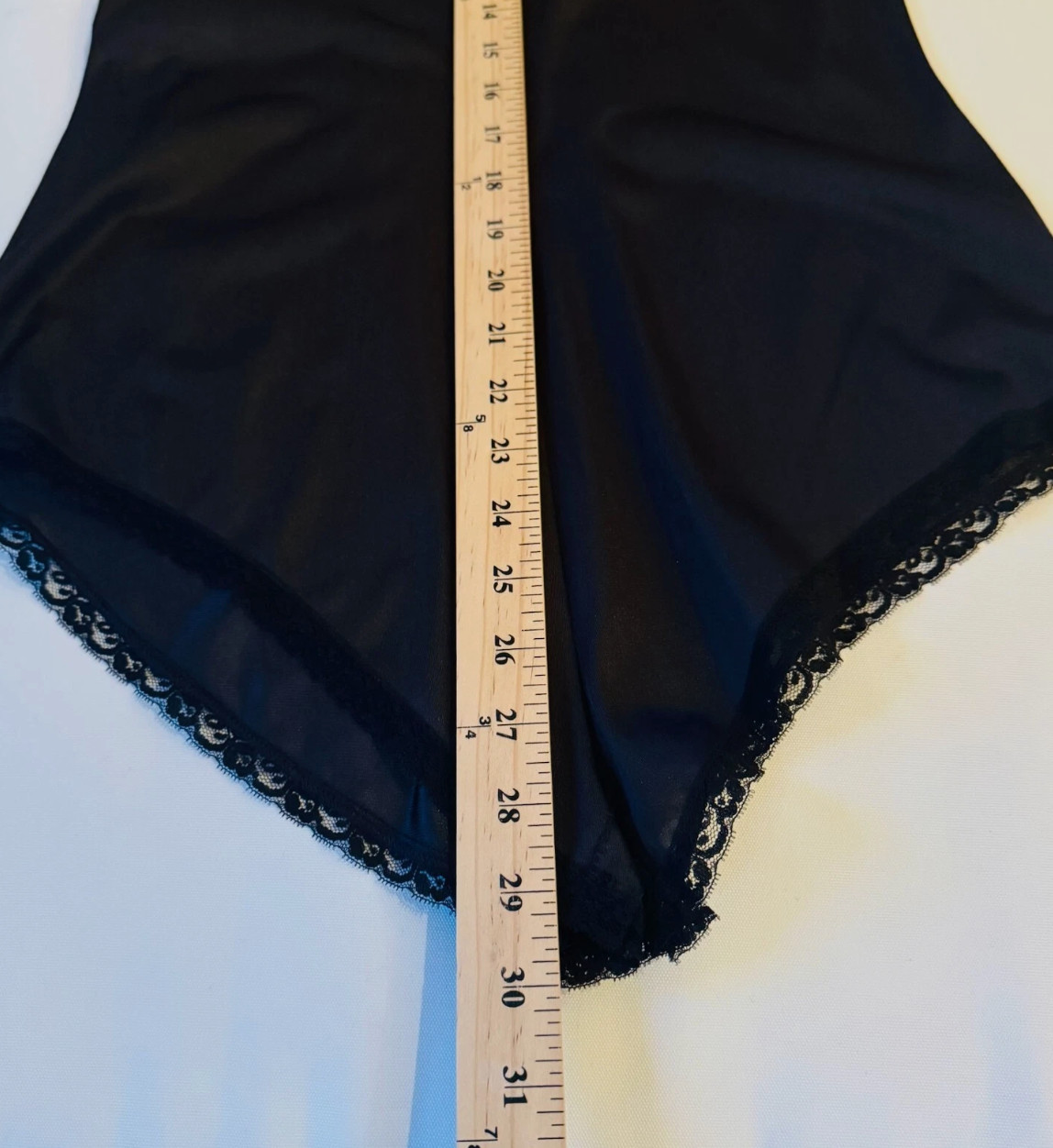 VTG 70’s Lingerie Jenelle of California Sz 34 Black Body Suit Teddy Lace Romper