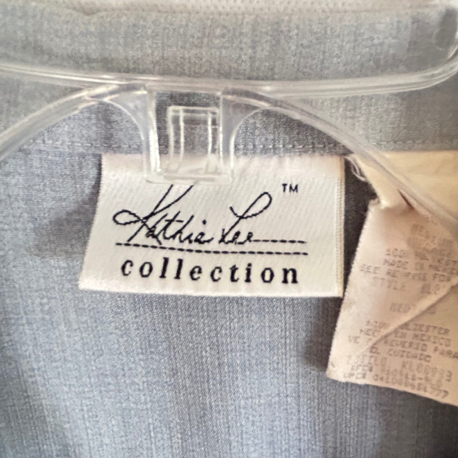 Kathia Lee Collection Vintage 2 Piece Set Blue Grey Shell Top & Wide Leg Pants M