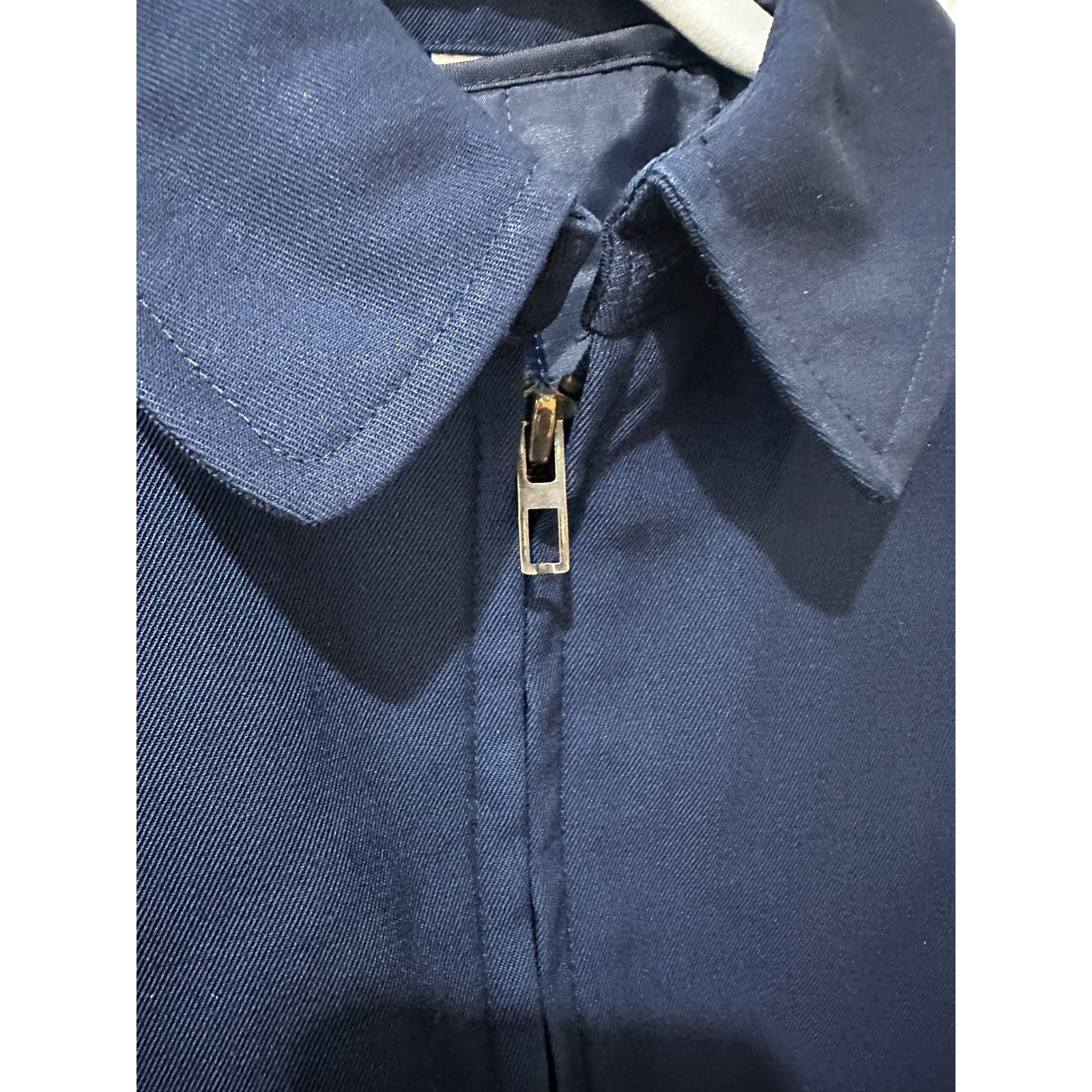 Vintage 1988 Navy Blue Utility Jacket Size 6 Military Style Epaulet Bomber Zip