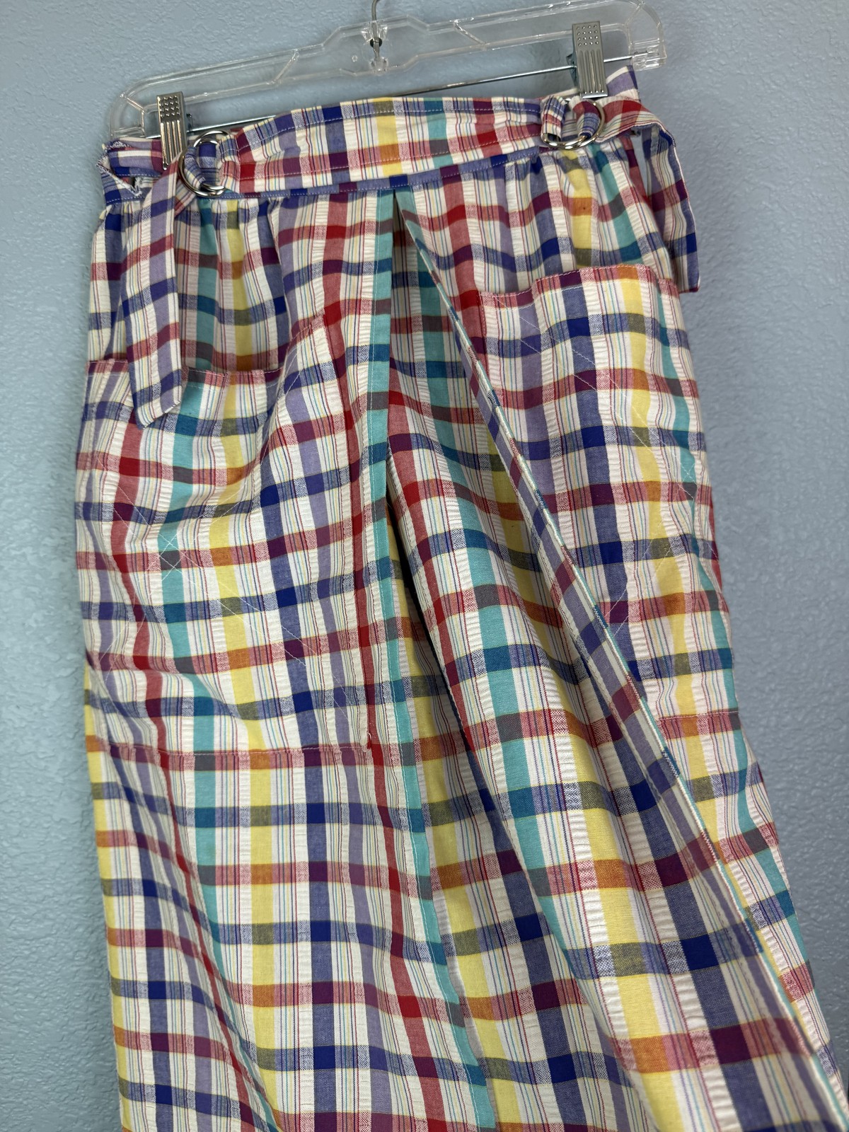 Vintage The Comfort Skirt By Louise Skirt Womens Small Plaid Pockets D Ring Belt
