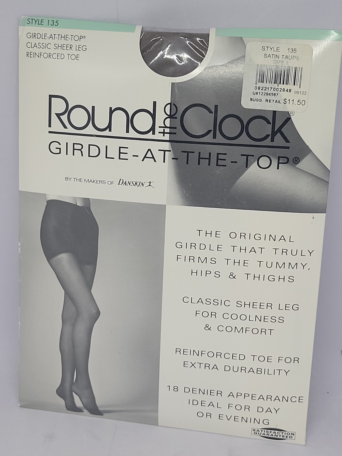 Round the Clock Girdle at the Top #135 Panty Hose Satin Taupe Size D