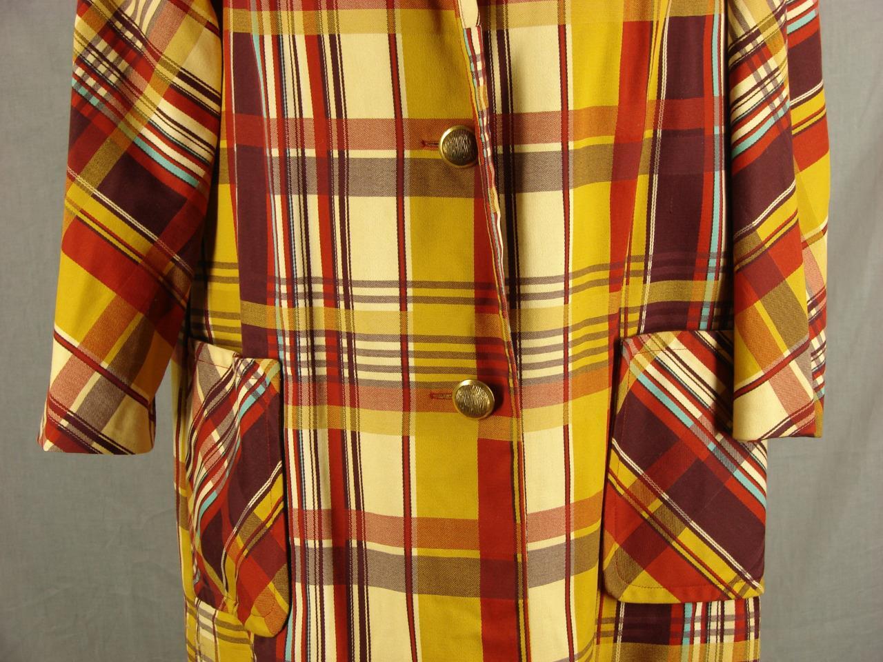 Women’s 70’s Vintage TUXSTER All Purpose rain Coat gaudy plaid Small