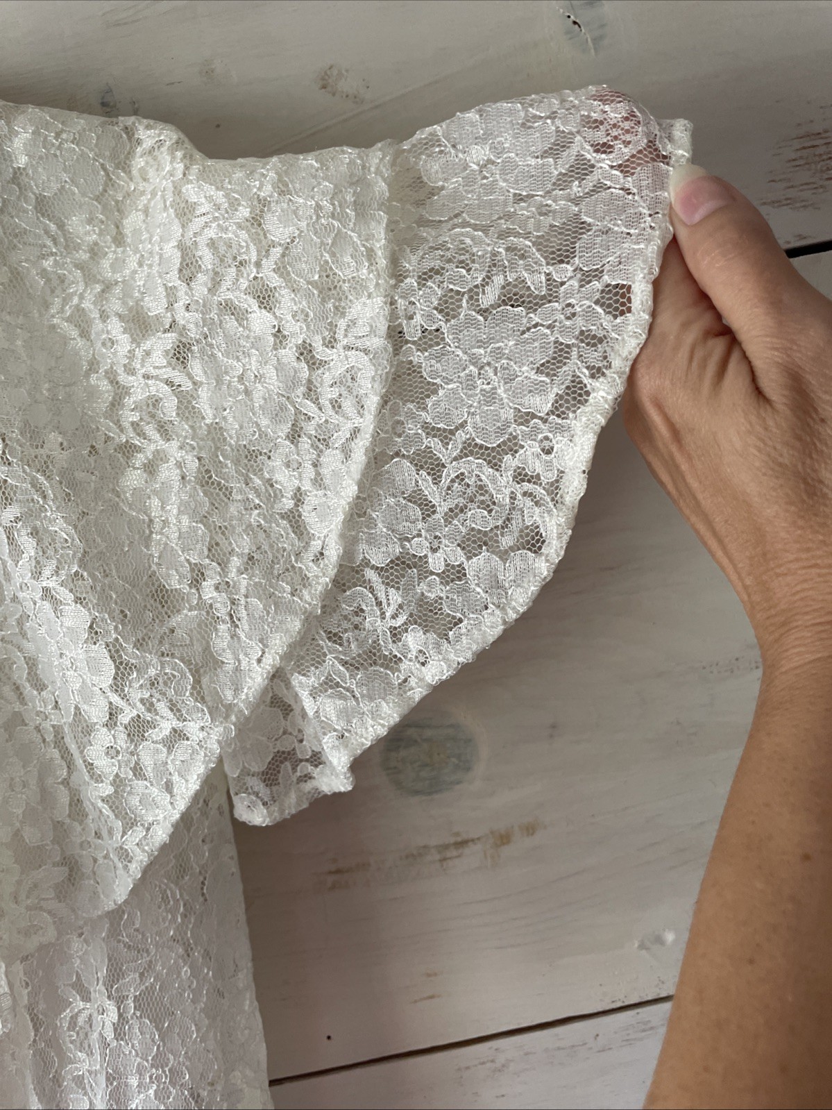 Long White Lacey 1996 Vintage Wedding Dress Sarah Richards Boho Victorian