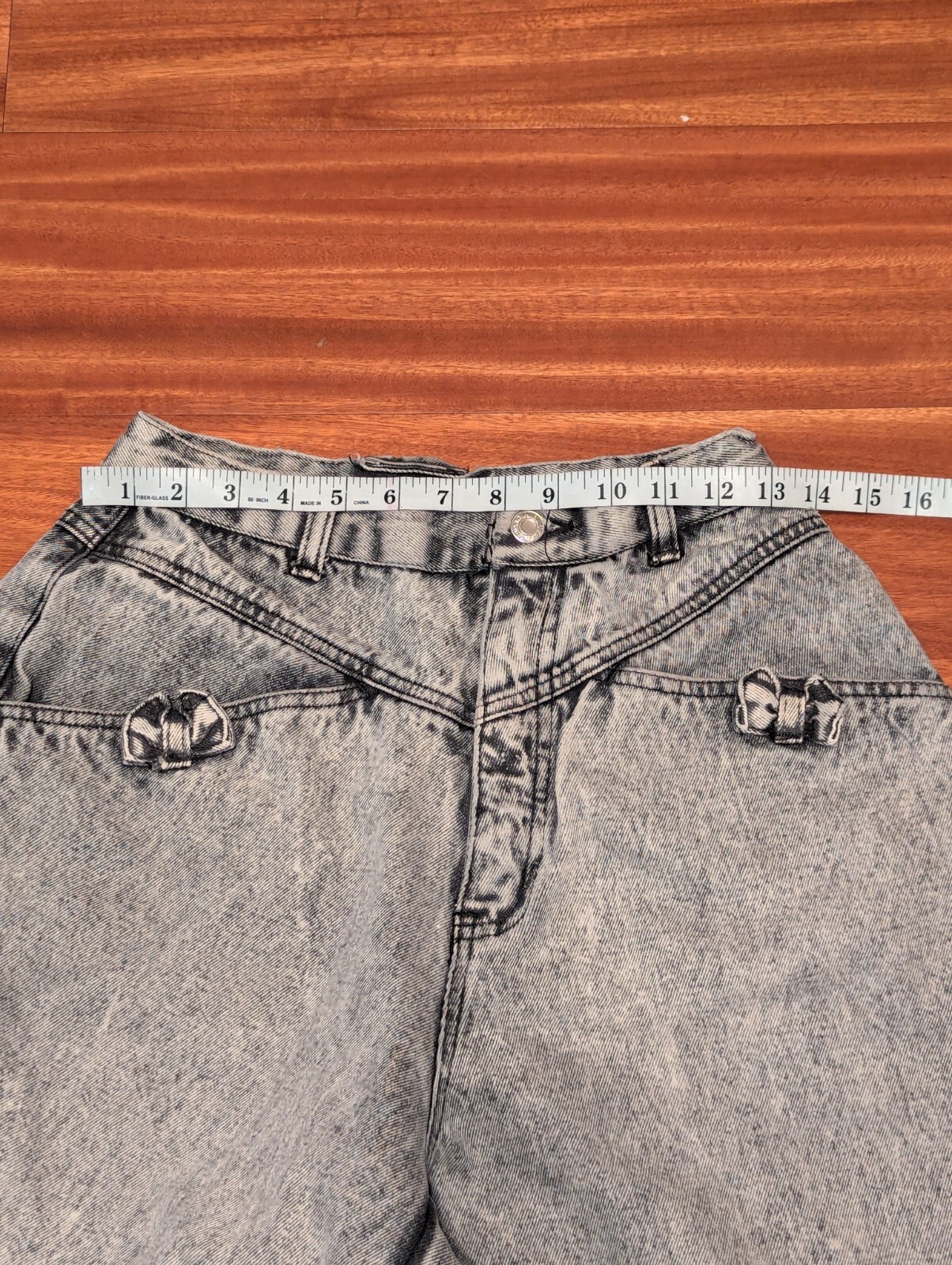 Vtg 80’s Wide Leg High Waist Baggy Sunset Blues Jeans Acid Wash 27×30 sz 11 Gray