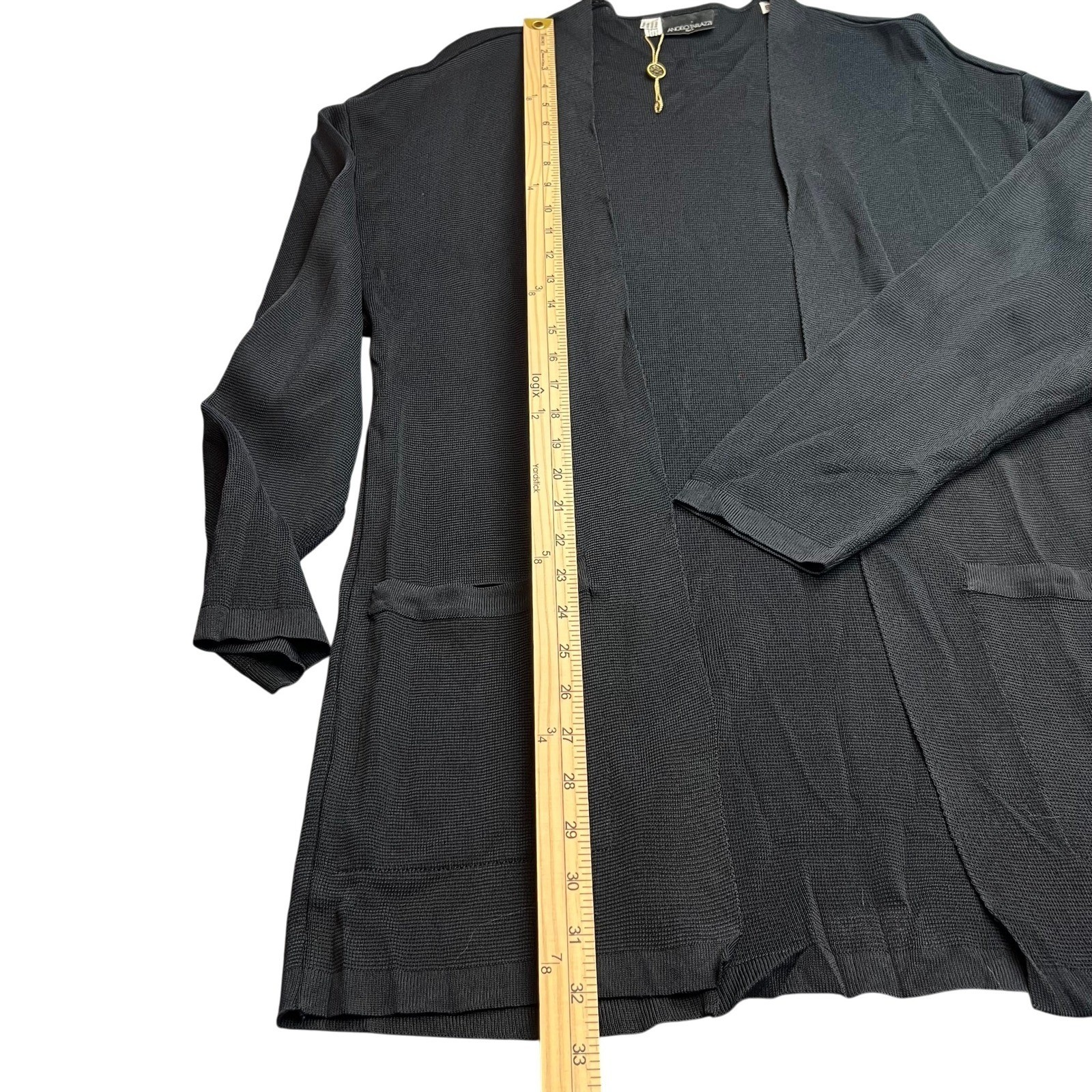 Vintage Angelo Tarlazzi Paris Cardigan Sweater Womens S Black Viscose Italy NWT