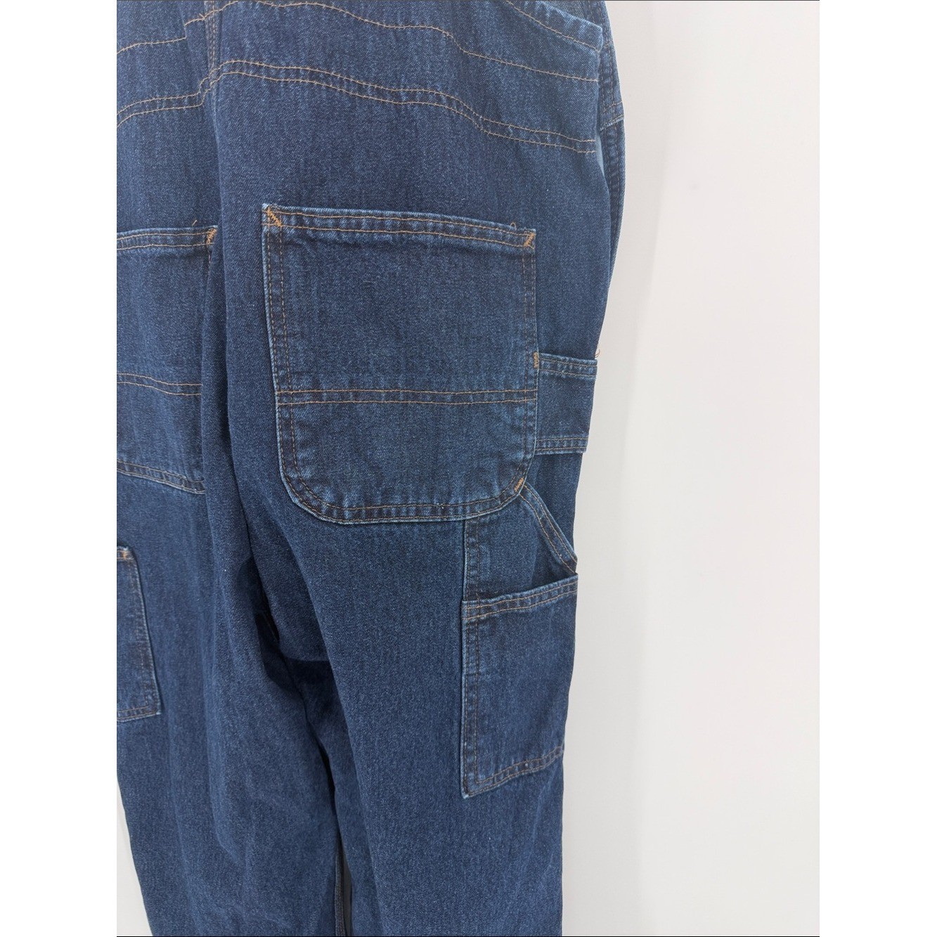 Vintage Carhartt Baggy Denim Overalls Y2K Utility Carpenter 14×28 Best 8/10