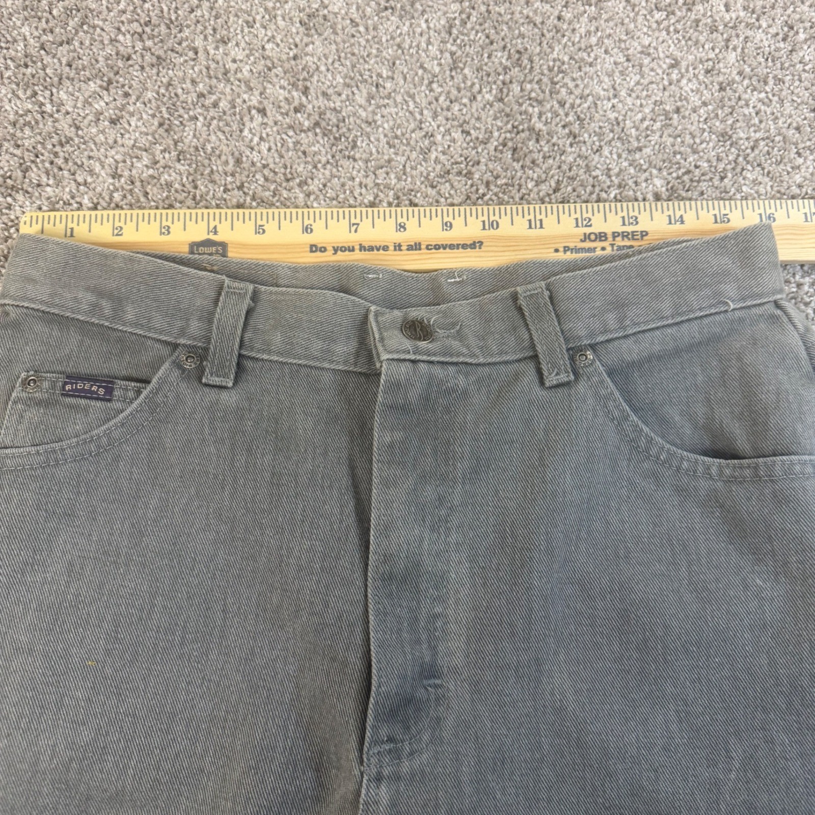 Vintage Lee Riders Gray High Waisted Mom Jeans Tapered Leg Made in USA 30